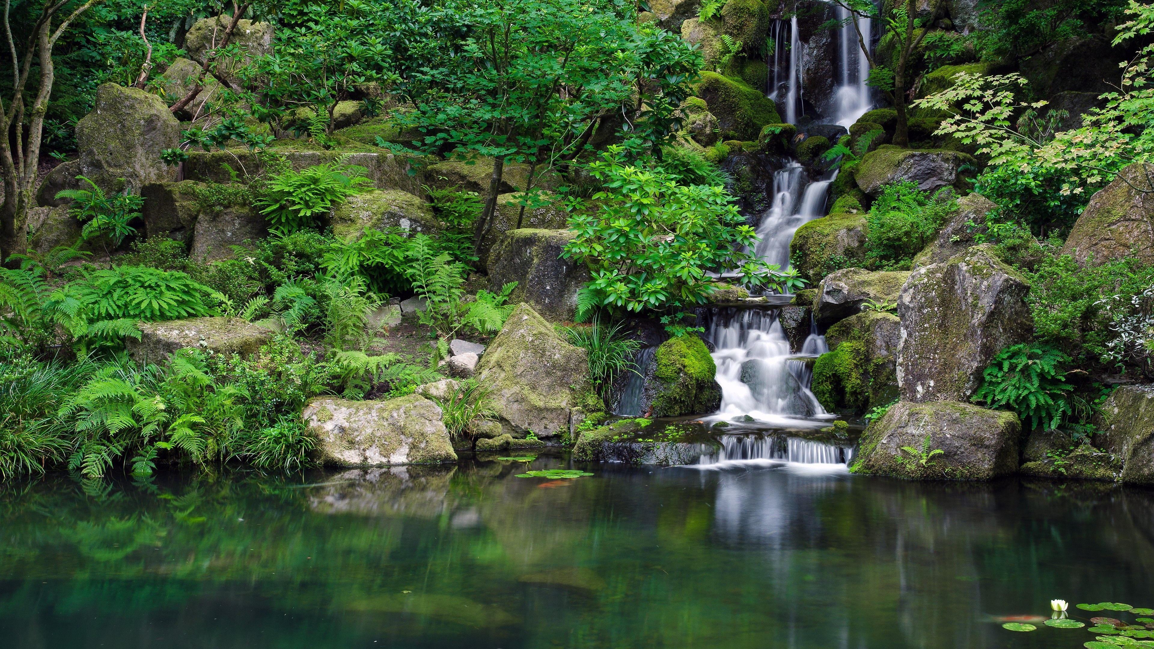 3840x2160 Waterfall, Portland Japanese Garden.S. 4K Wallpaper # (919), Desktop