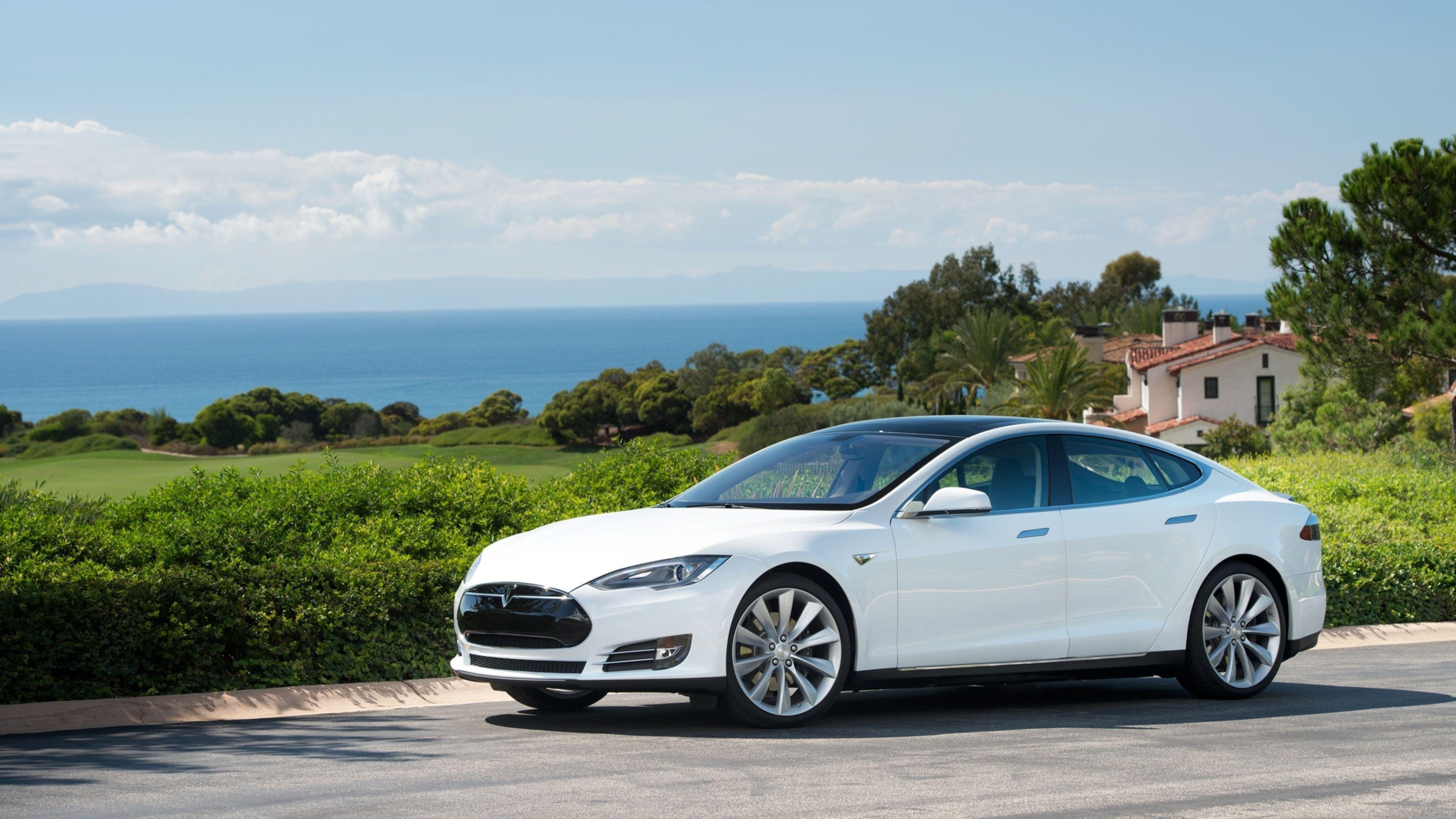 3840x2160 Download Wallpaper  Tesla, Model s, Tesla model s, White, Desktop