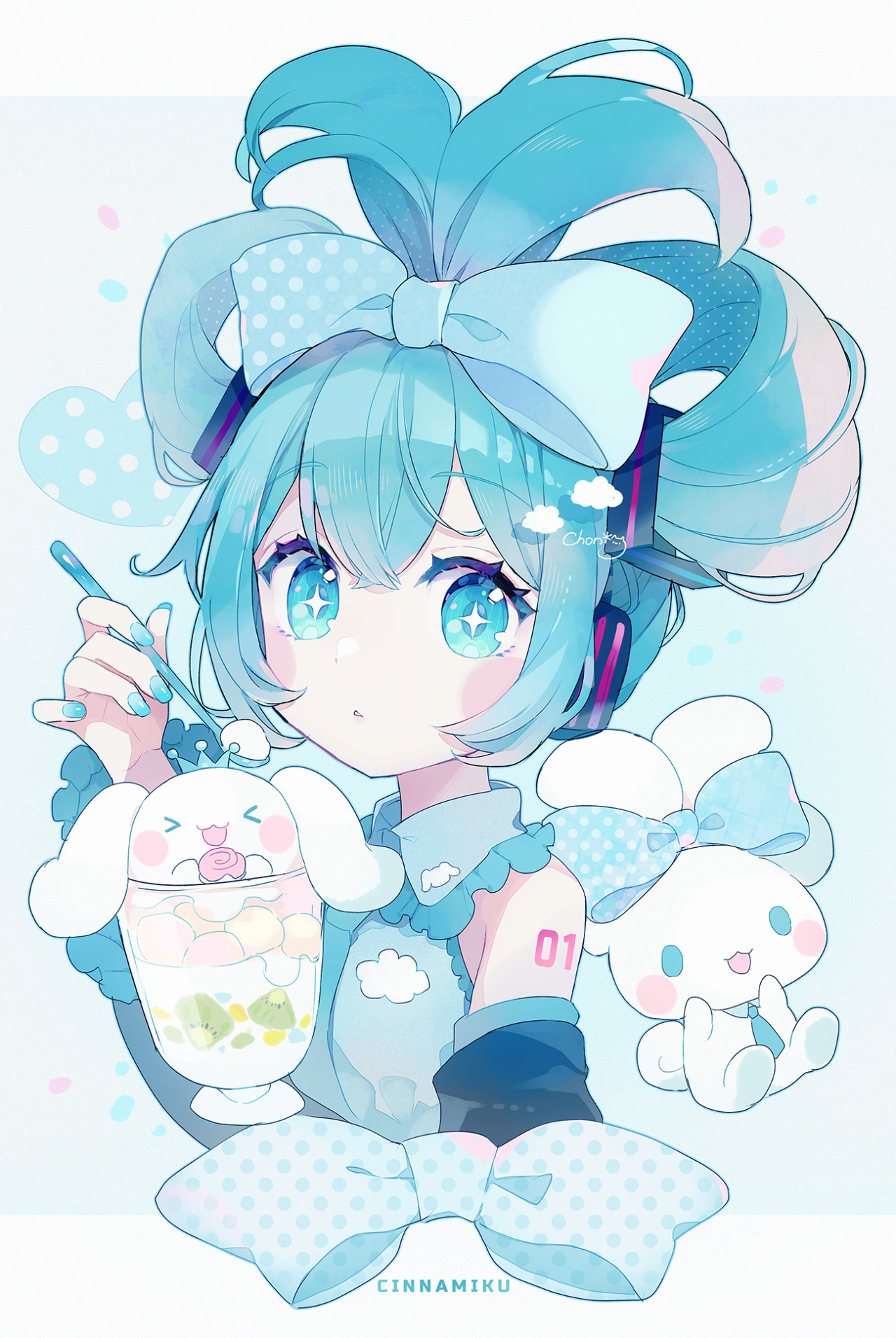 1280x1920 Undine's Harbinger, hatsune miku, vocaloid, Cinnamoroll - シナモンミク☁️, Phone