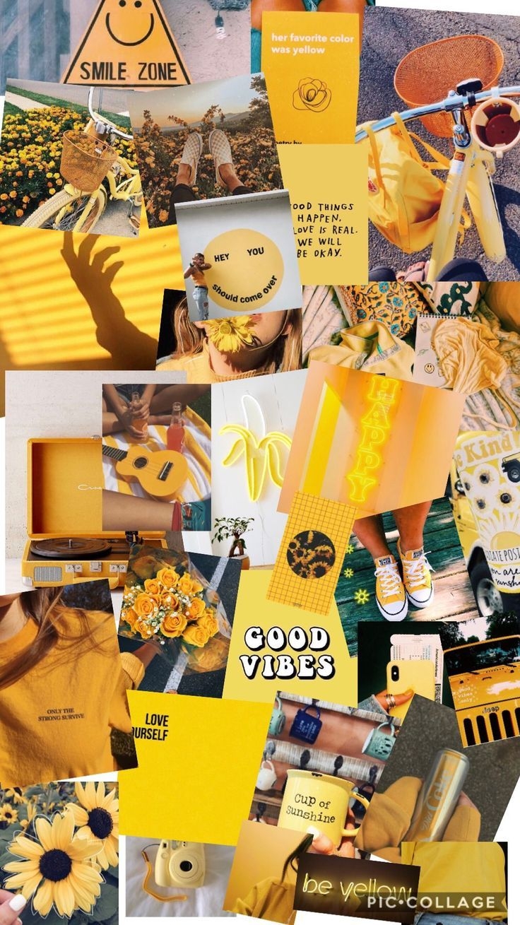 740x1310 Collage Wallpaper Yellow aesthetic iPhone X Wallpaper, Phone