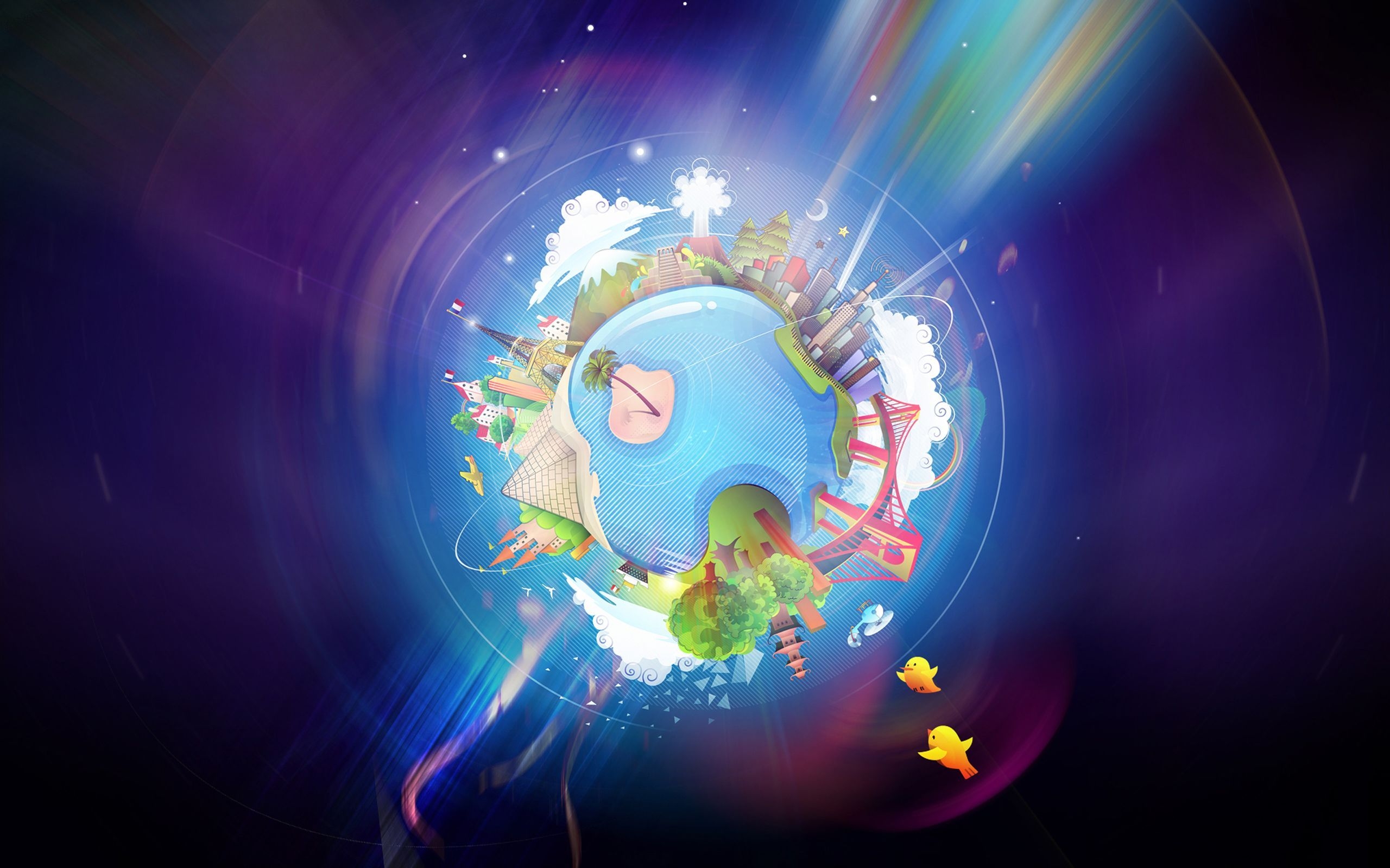 2560x1600 dizorb smiling at the world. Planet vector, World wallpaper, Desktop