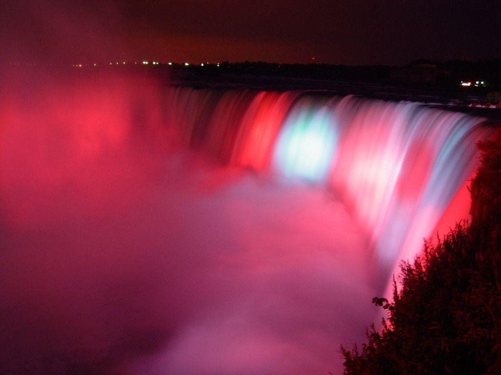 1030x770 Night Niagara Falls Beautiful Red Color Wallpa Wallpaper, Desktop