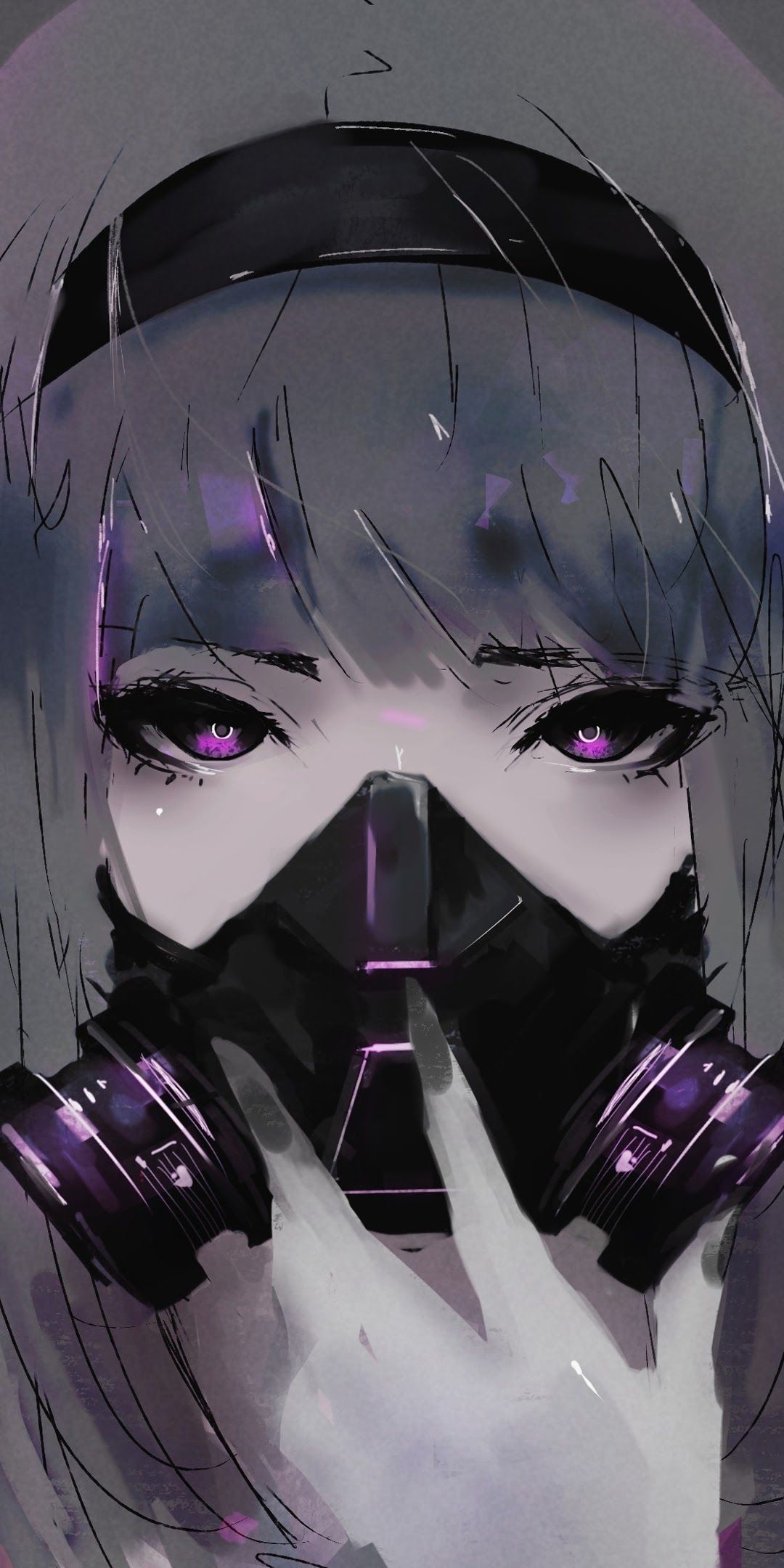 1080x2160 Anime Girl Gas Mask 4K 3840x2160 Wallpaper, Phone