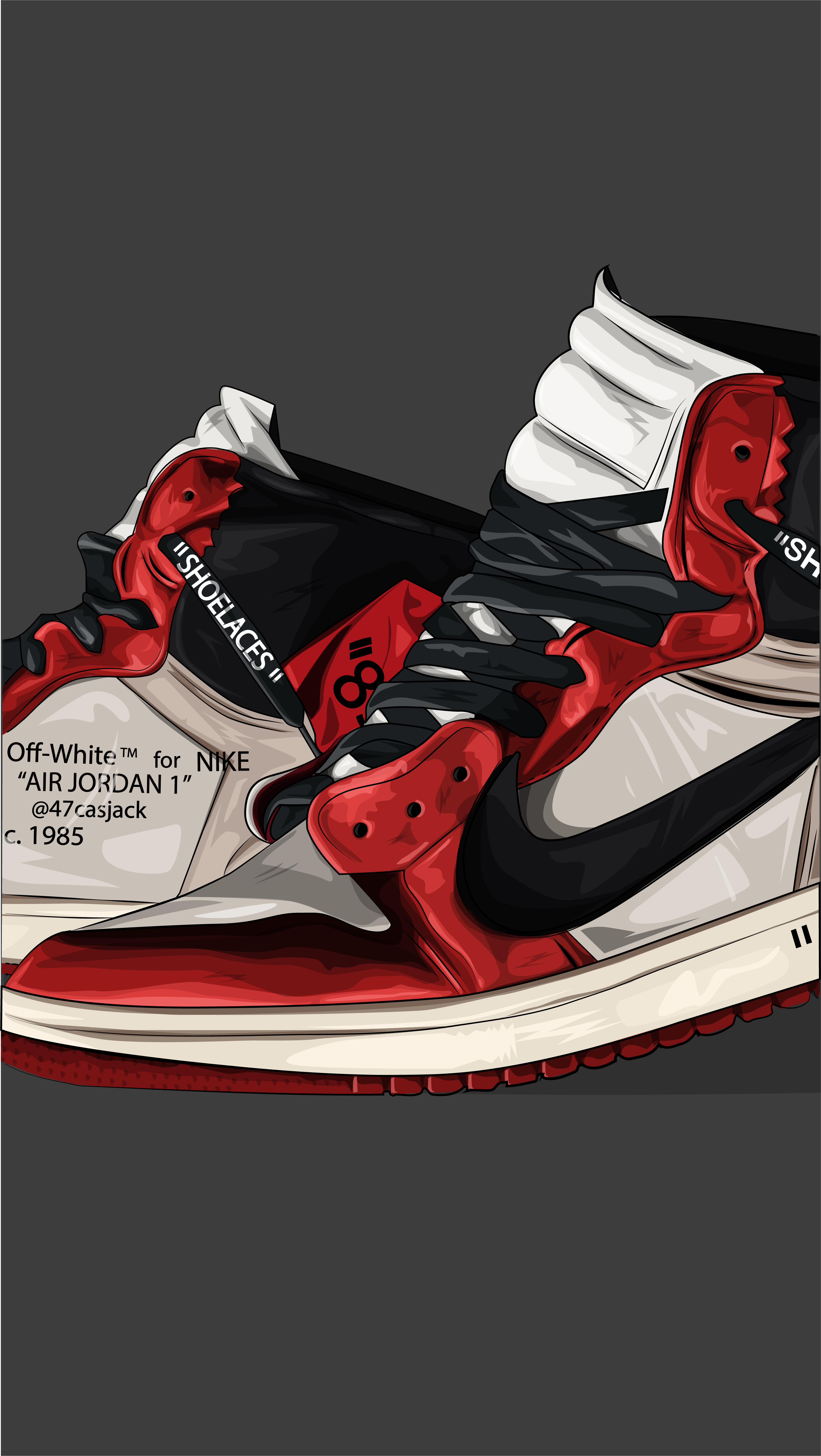 3140x5560 Off White X Air Jordan 1 IPhone Wallpaper, Phone