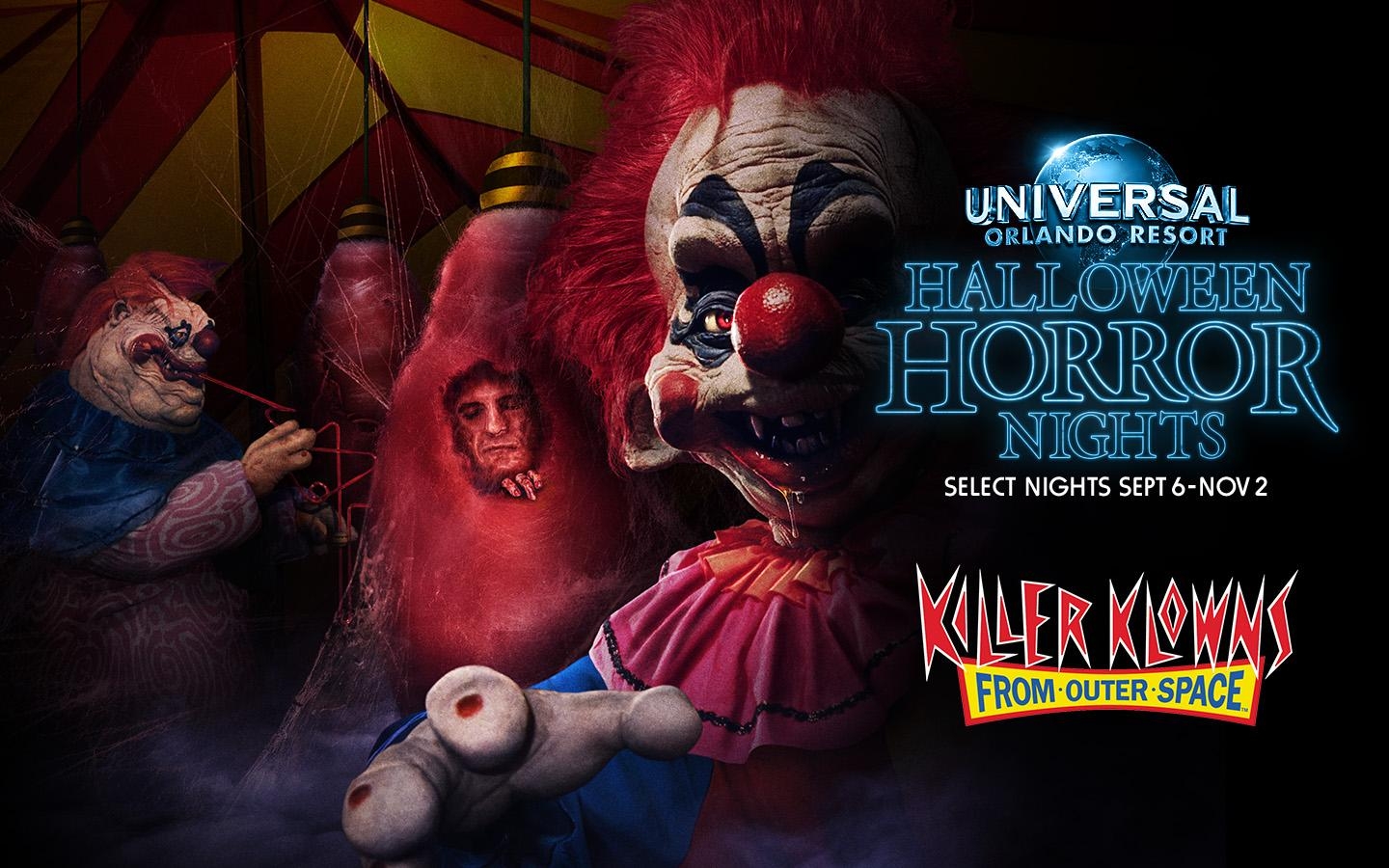 1440x900 Killer Klowns from Outer Space house announced for Halloween Horror Nights 2019, Desktop