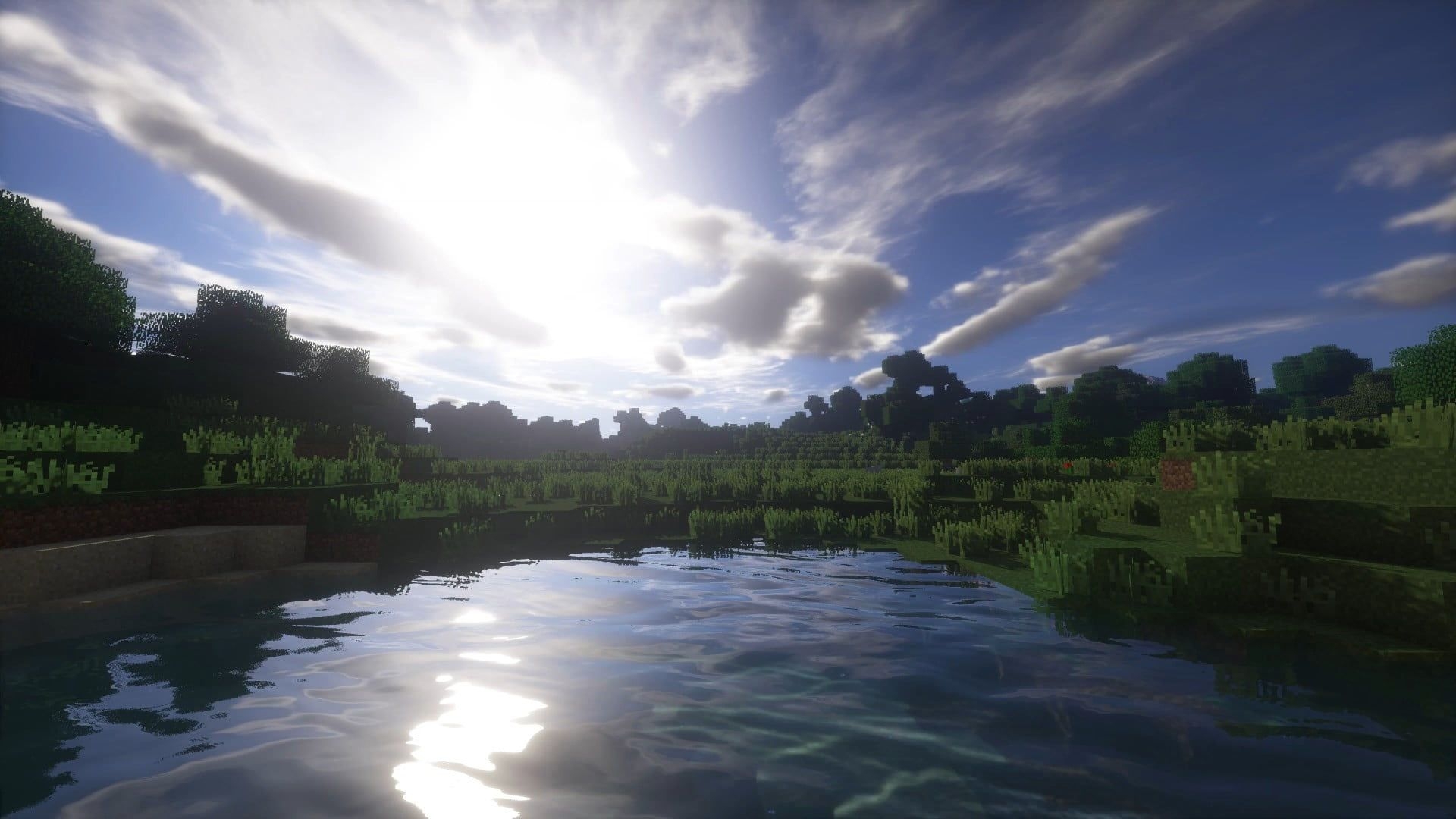 1920x1080 Minecraft application screenshot, landscape, Minecraft, shaders HD, Desktop