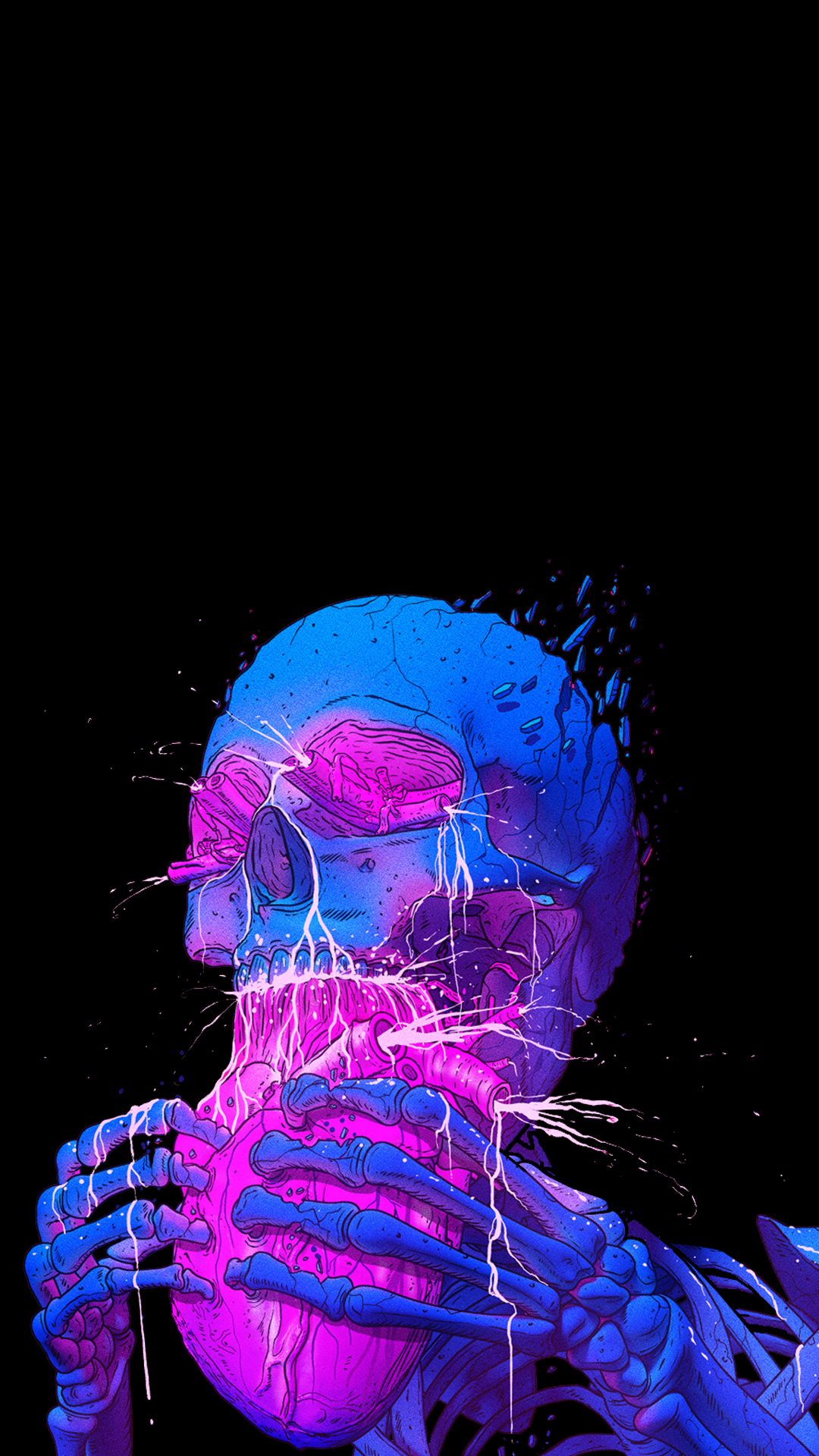 1080x1920 Amoled Phone Wallpaper Skull, Phone