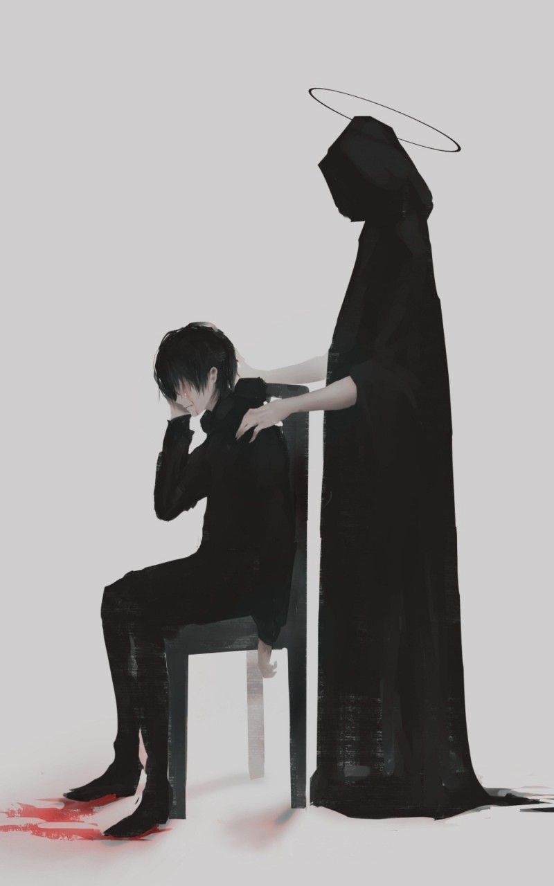 800x1280 Anime Boy, The Reaper, Sad Anime Cool Sad, Phone