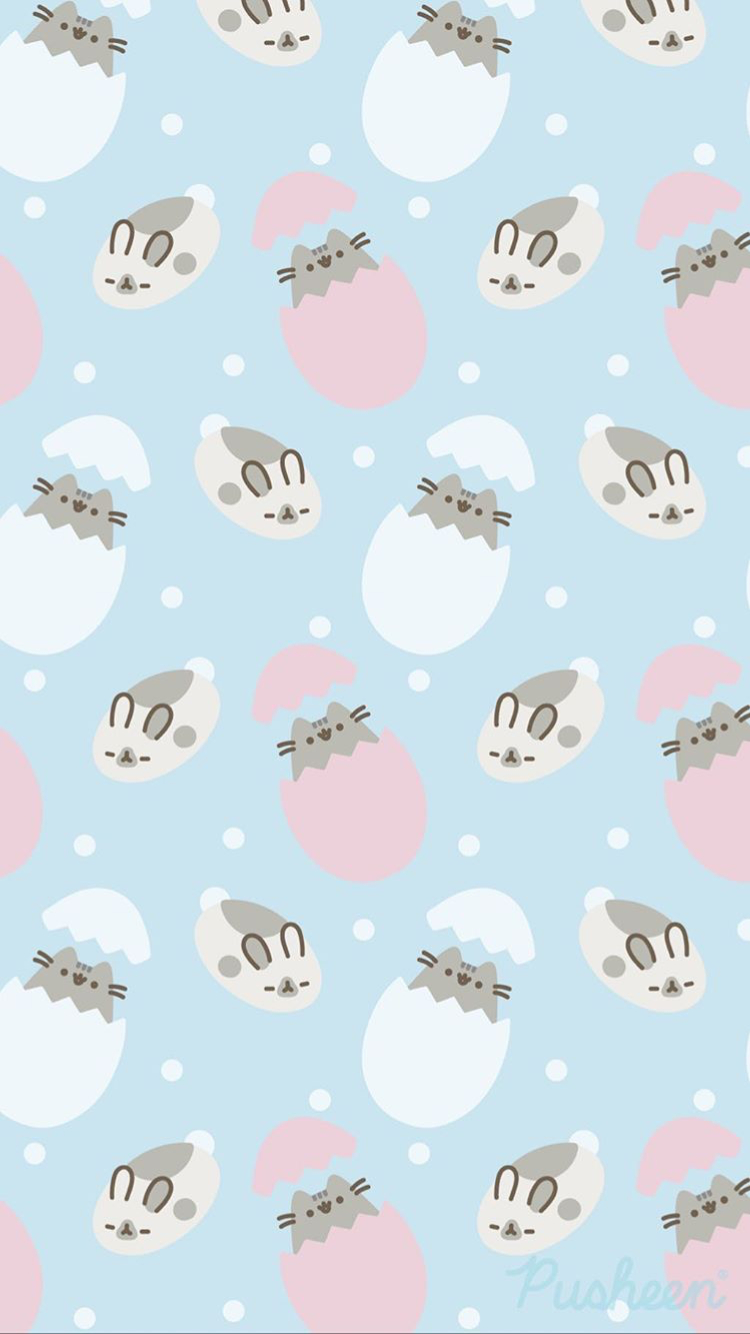 750x1340 Pusheen and Friends. iPhone wallpaper easter, Easter wallpaper, Bunny wallpaper, Phone