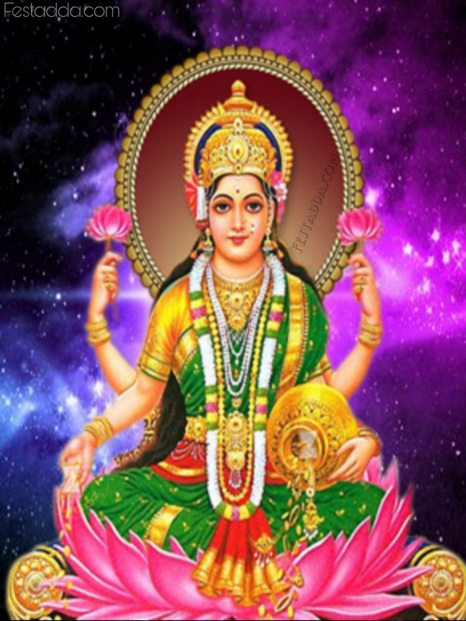 1620x2160 Lakshmi Devi Photo Green Saree. Devi image hd, Lakshmi photo, HD wallpaper 1080p, Phone