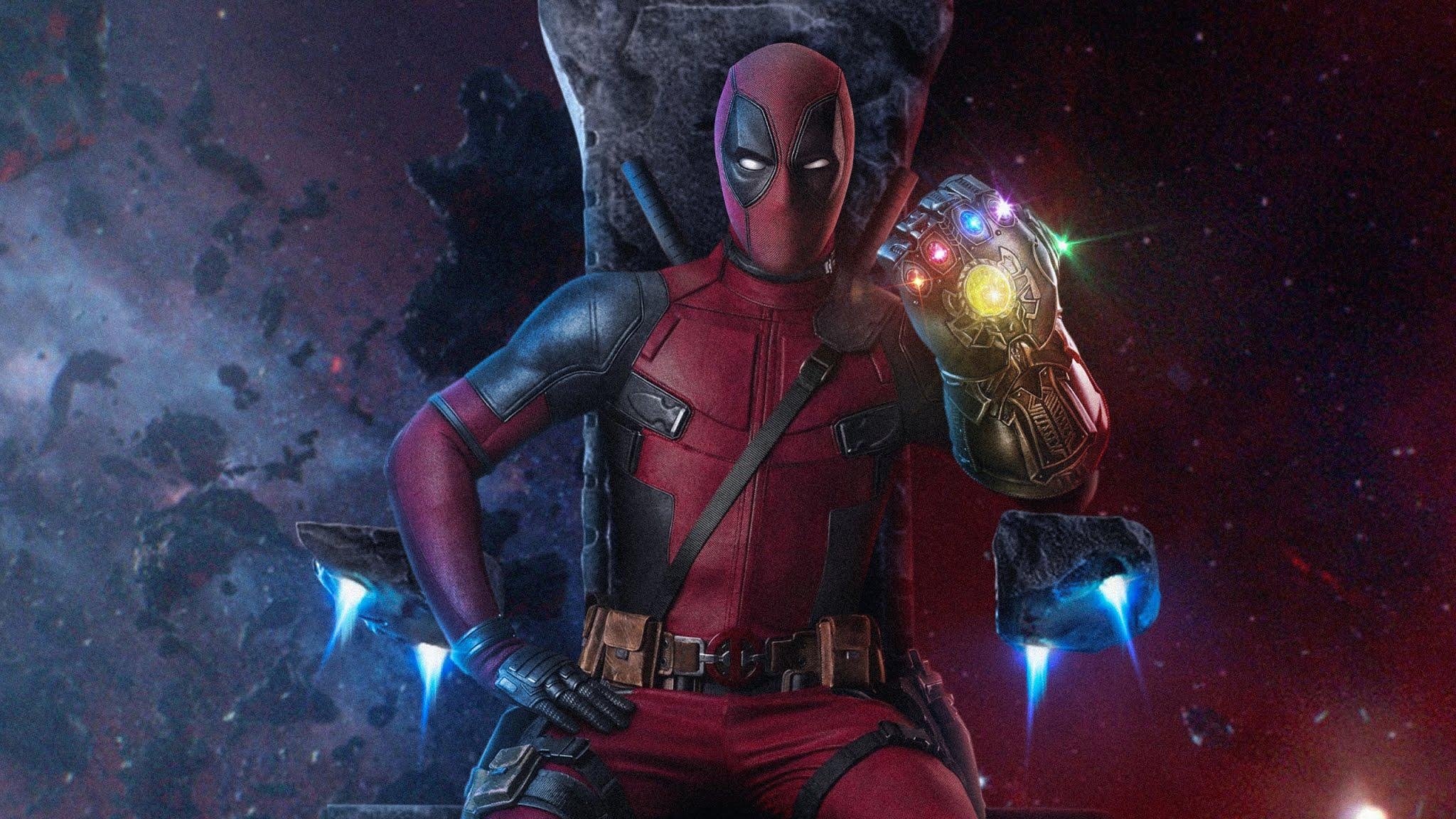 2050x1160 Deadpool With Infinity Gauntlet Wallpaper, Desktop