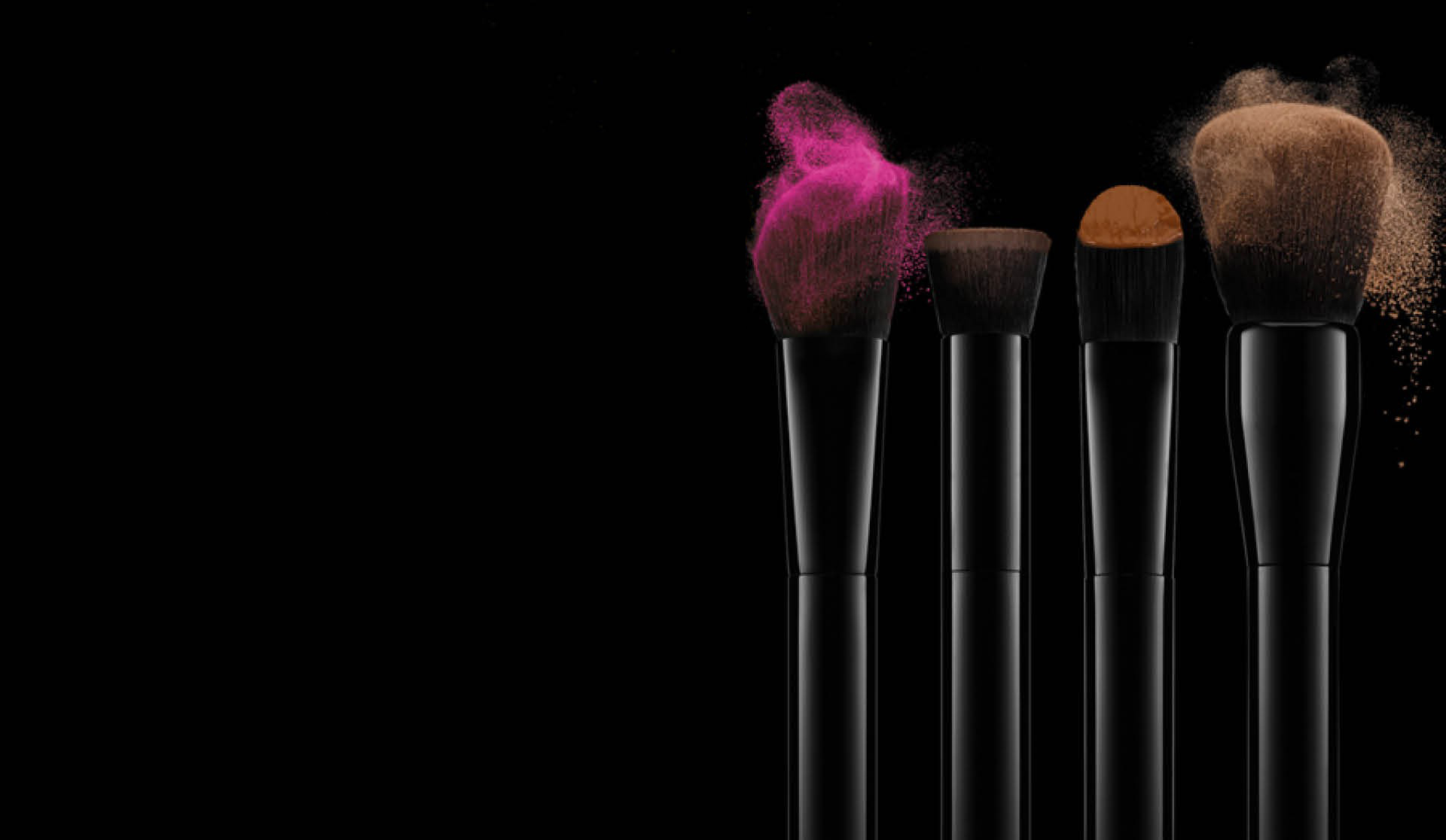 1920x1120 Brushes With Coloured Make Up On A Dark Background, Desktop