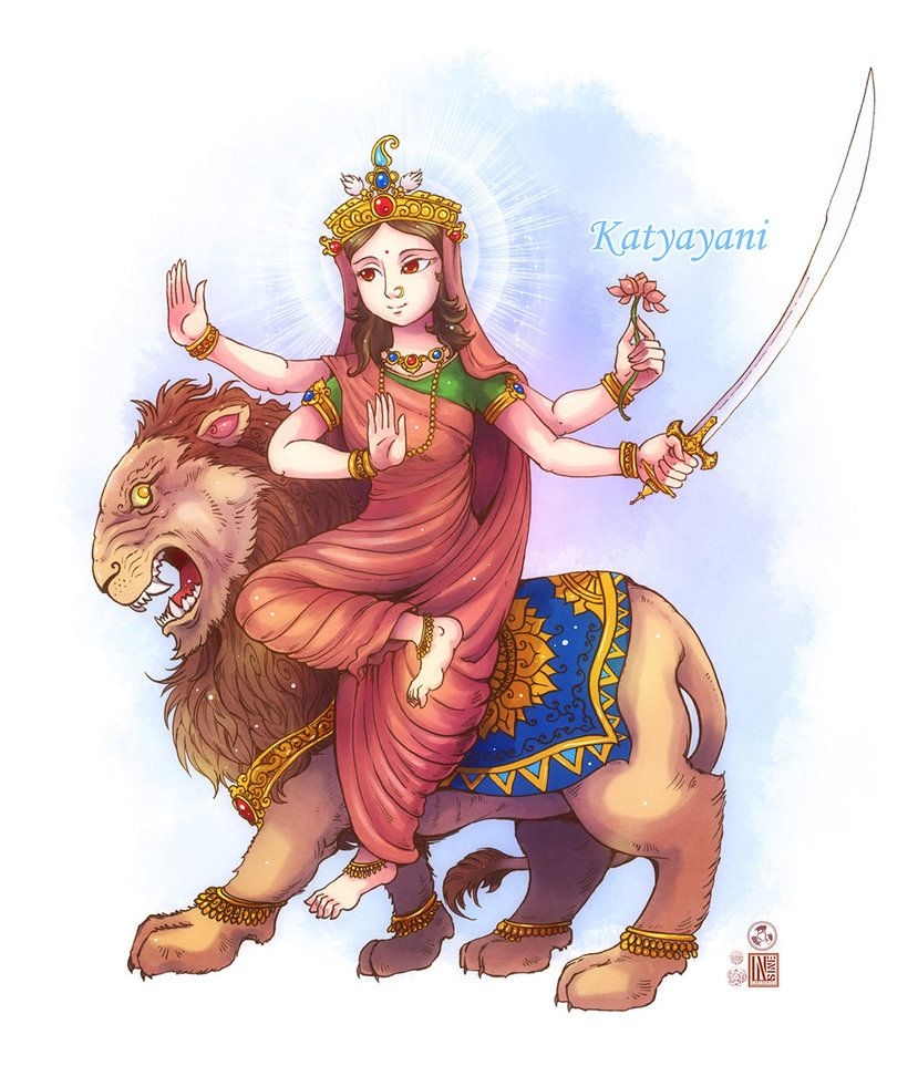 830x970 Katyayani mata. Durga painting, God illustrations, Navratri, Phone