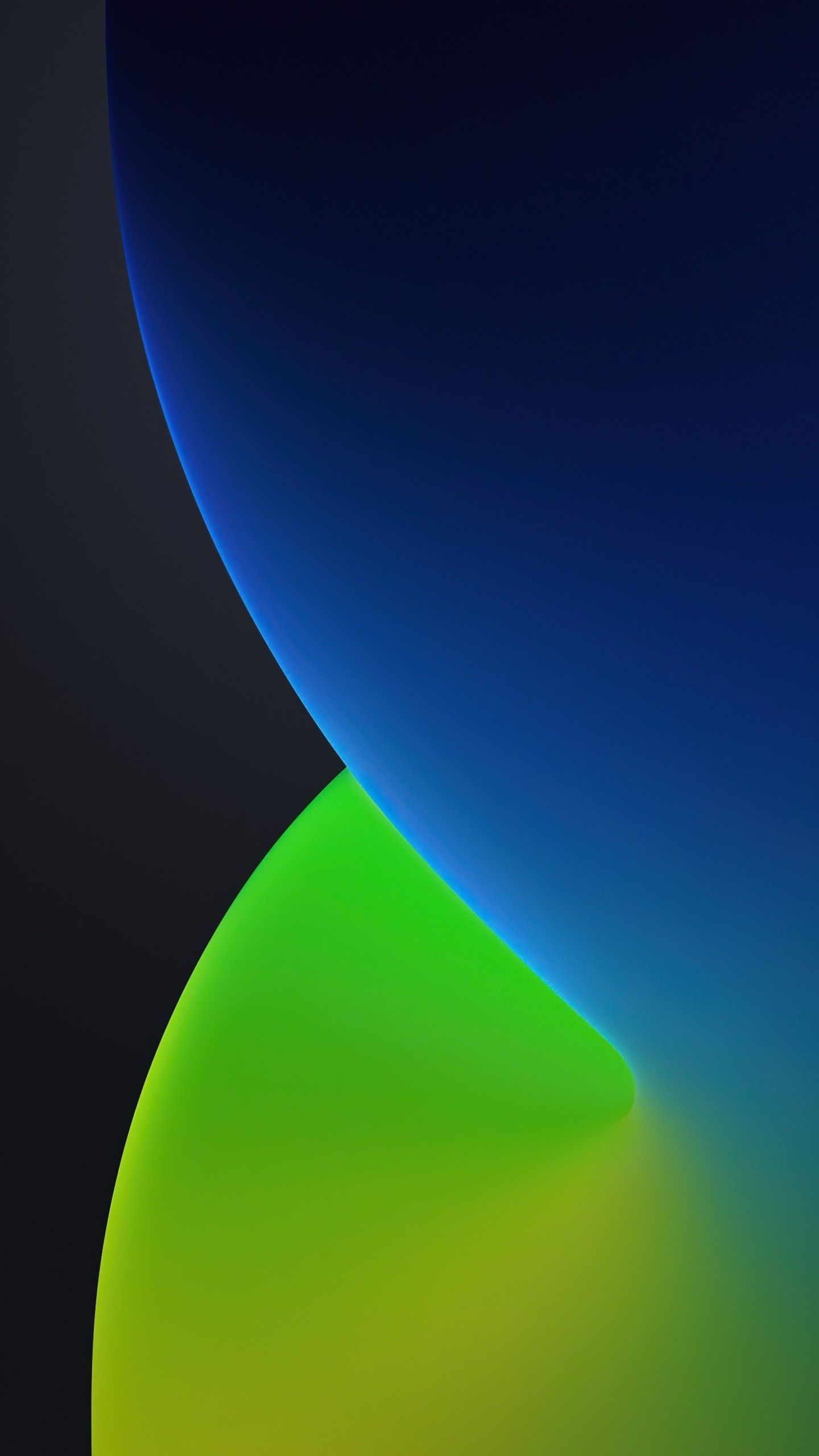 1440x2560 iOS 14 4K Wallpaper, WWDC, iPhone iPadOS, Dark, Green, Blue, Stock, Gradients, Phone