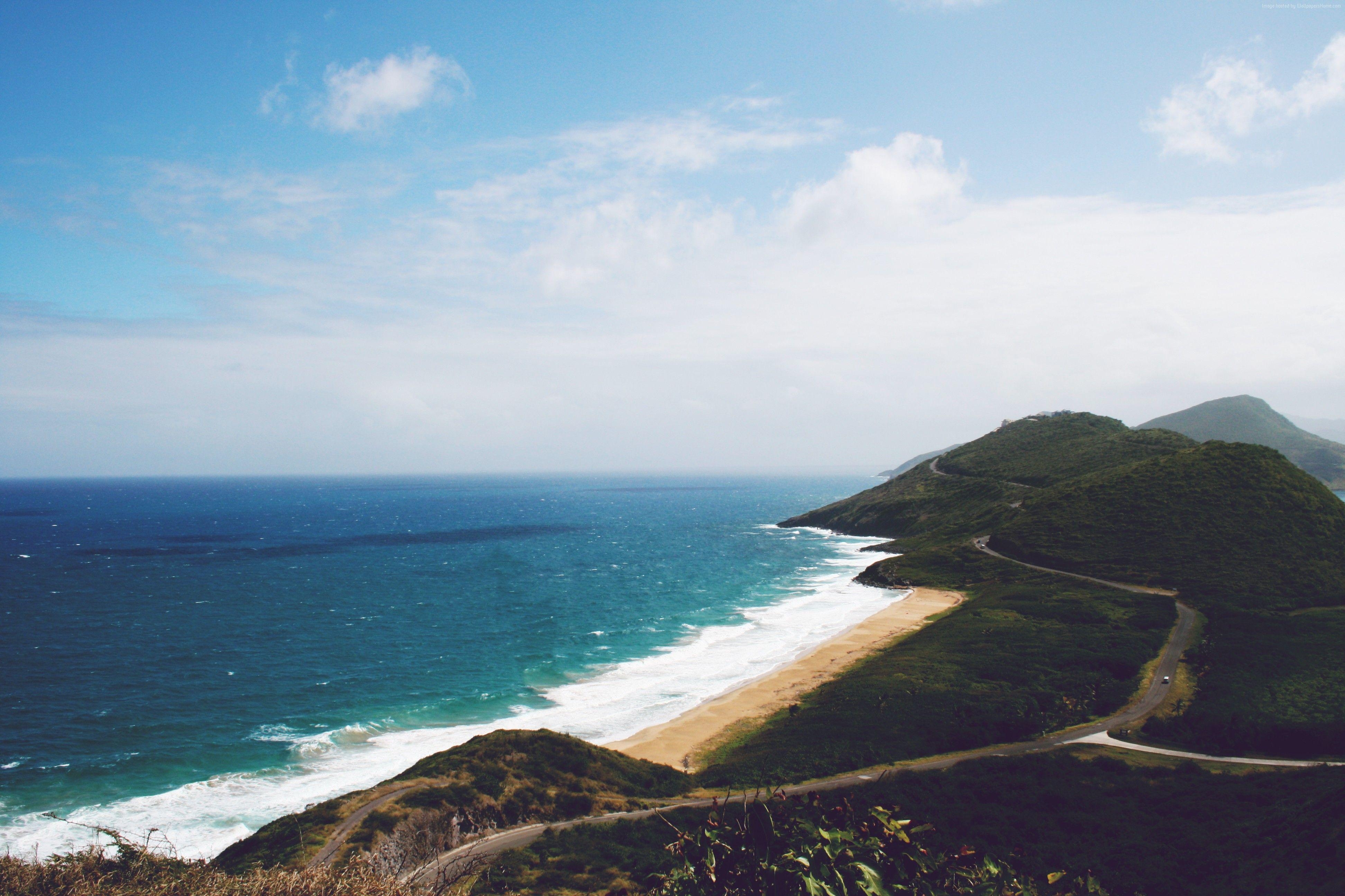 3890x2600 Wallpaper St. Kitts, 5k, 4k wallpaper, Nevis, Caribbean, shore, Desktop