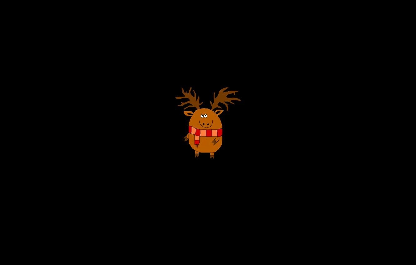 1340x850 Wallpaper Minimalism, Christmas, Deer, Santa, Gifts image for desktop, section минимализм, Desktop