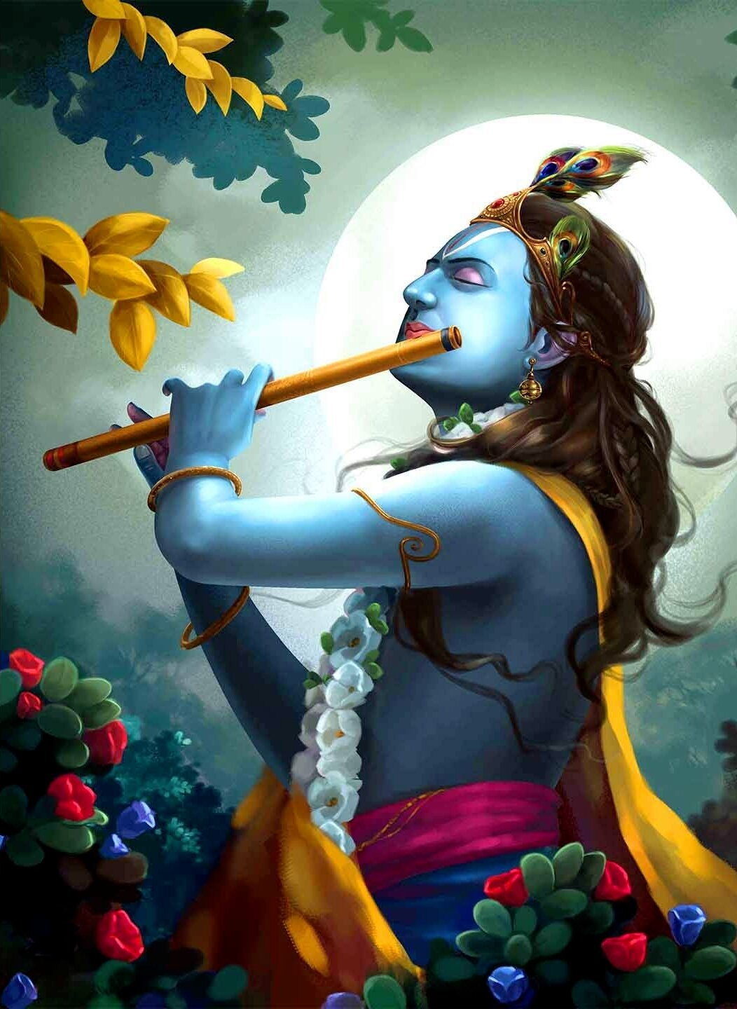 1060x1440 Beautiful Lord Krishna Image, Phone