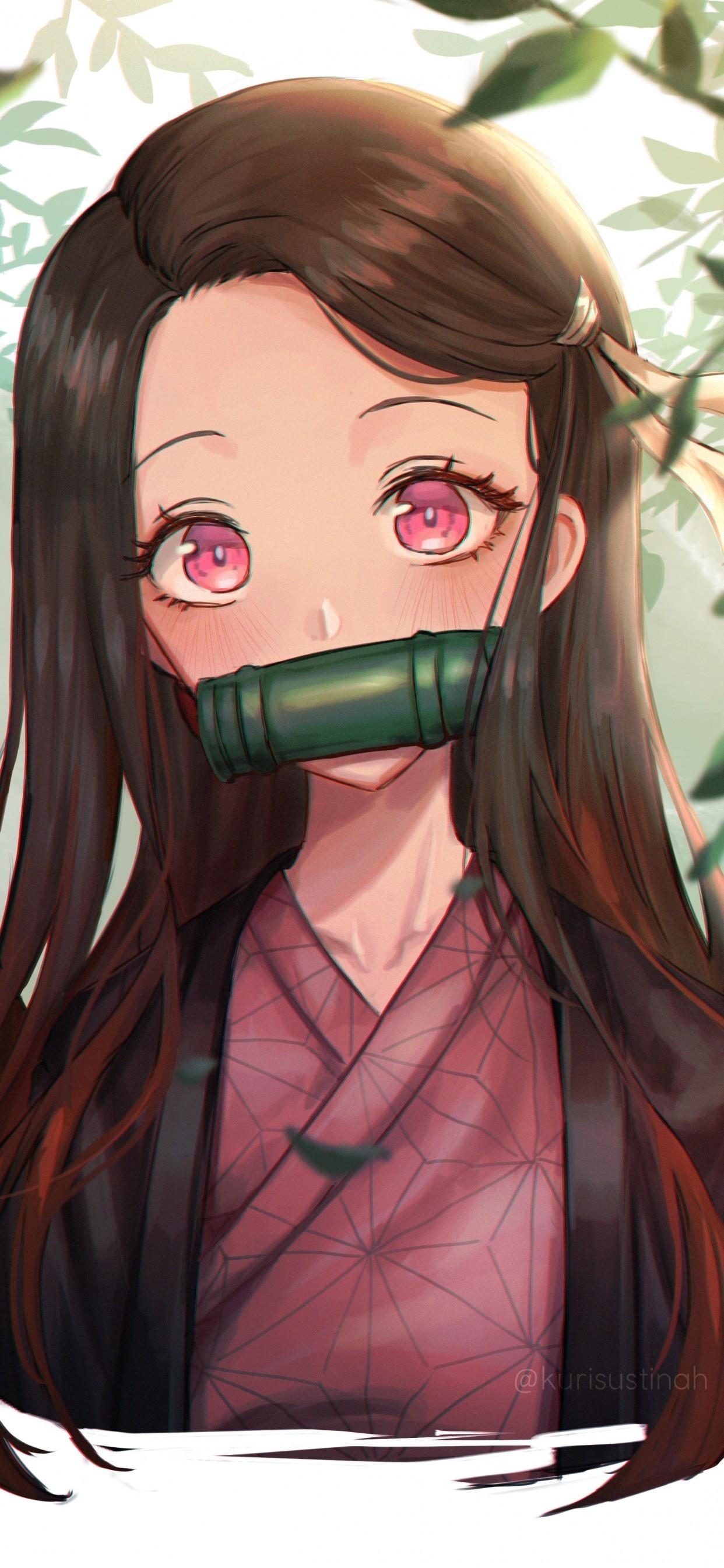 1250x2690 Download  Kamado Nezuko, Kimetsu No Yaiba, Brown Hair, Phone