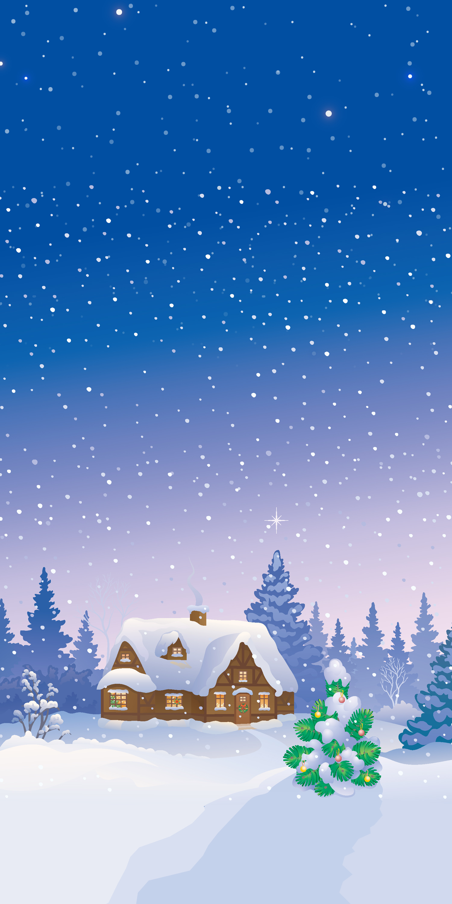 1500x3000 Snowy wallpaper illustrations for iPhone, Phone