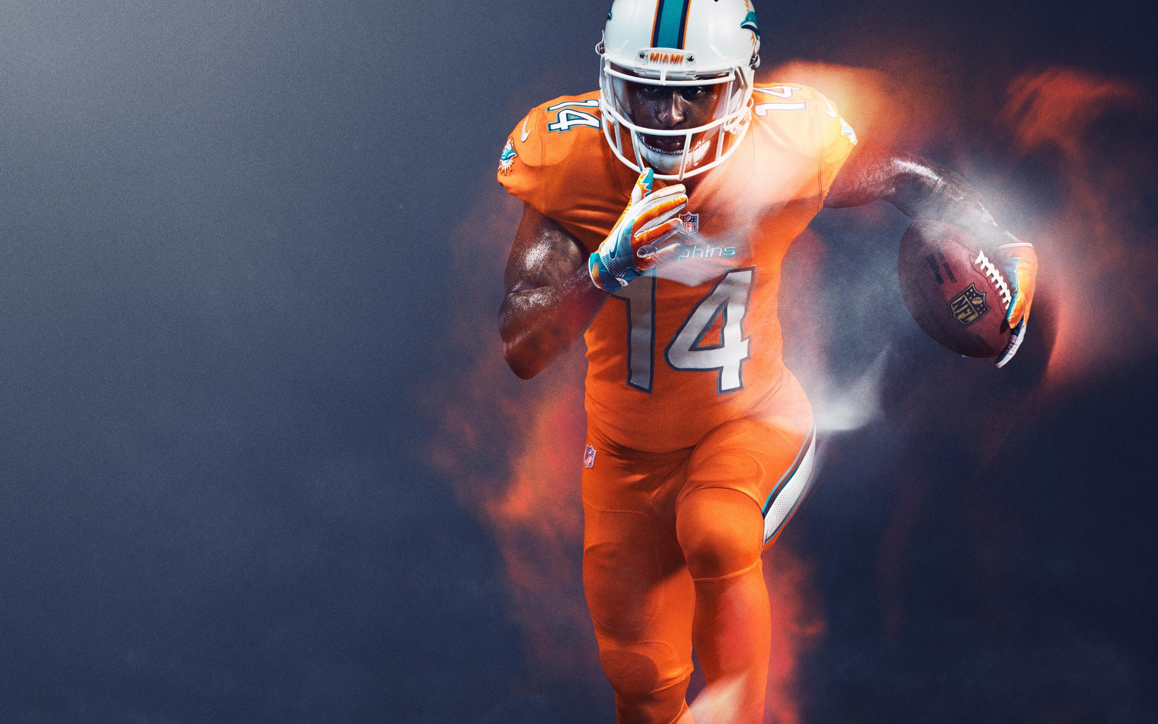 3840x2400 Jarvis Landry, Miami Dolphins, National Football League, Desktop