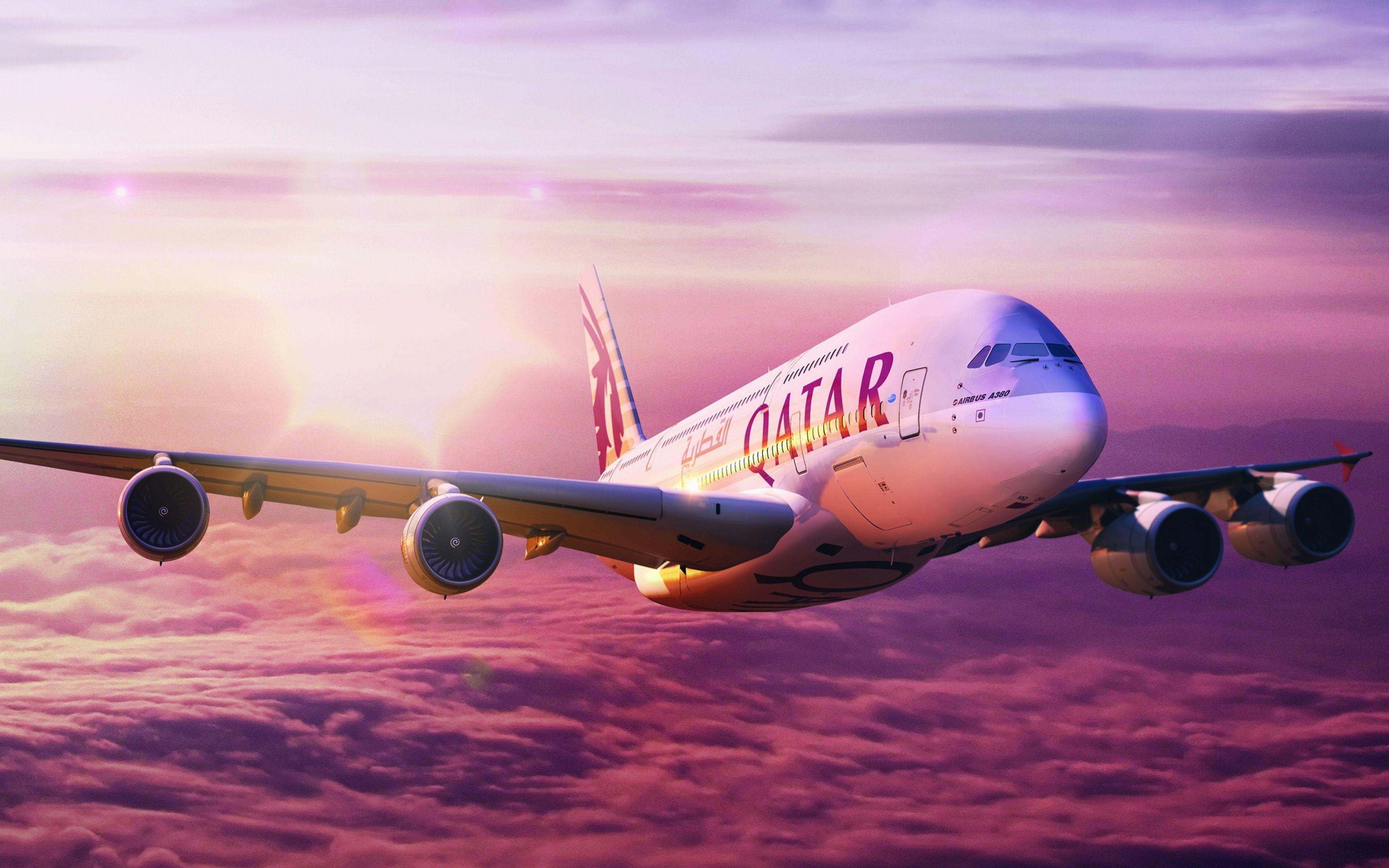 3840x2400 Download wallpaper Airbus A 4k, Qatar Airways, passenger plane, Desktop