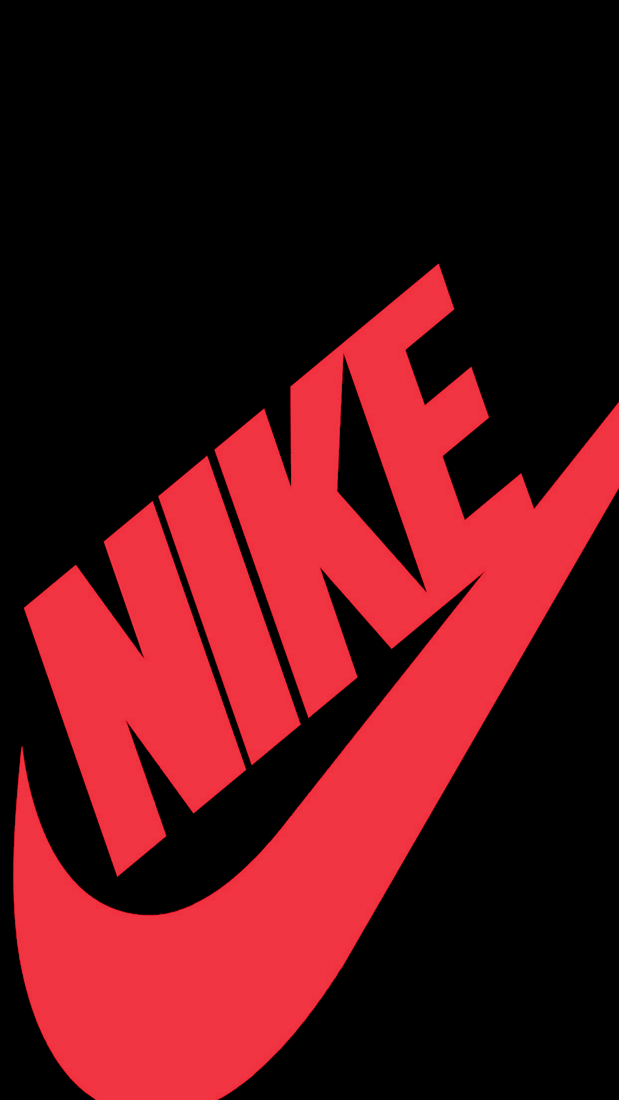 1250x2210 Red and Black Nike Wallpaper, Phone