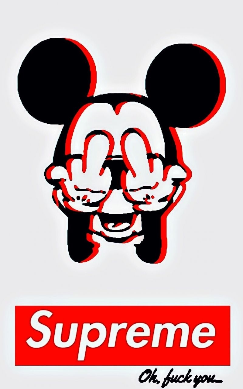 800x1280 Free download Resultado de imagen para supreme wallpaper mickey, Phone