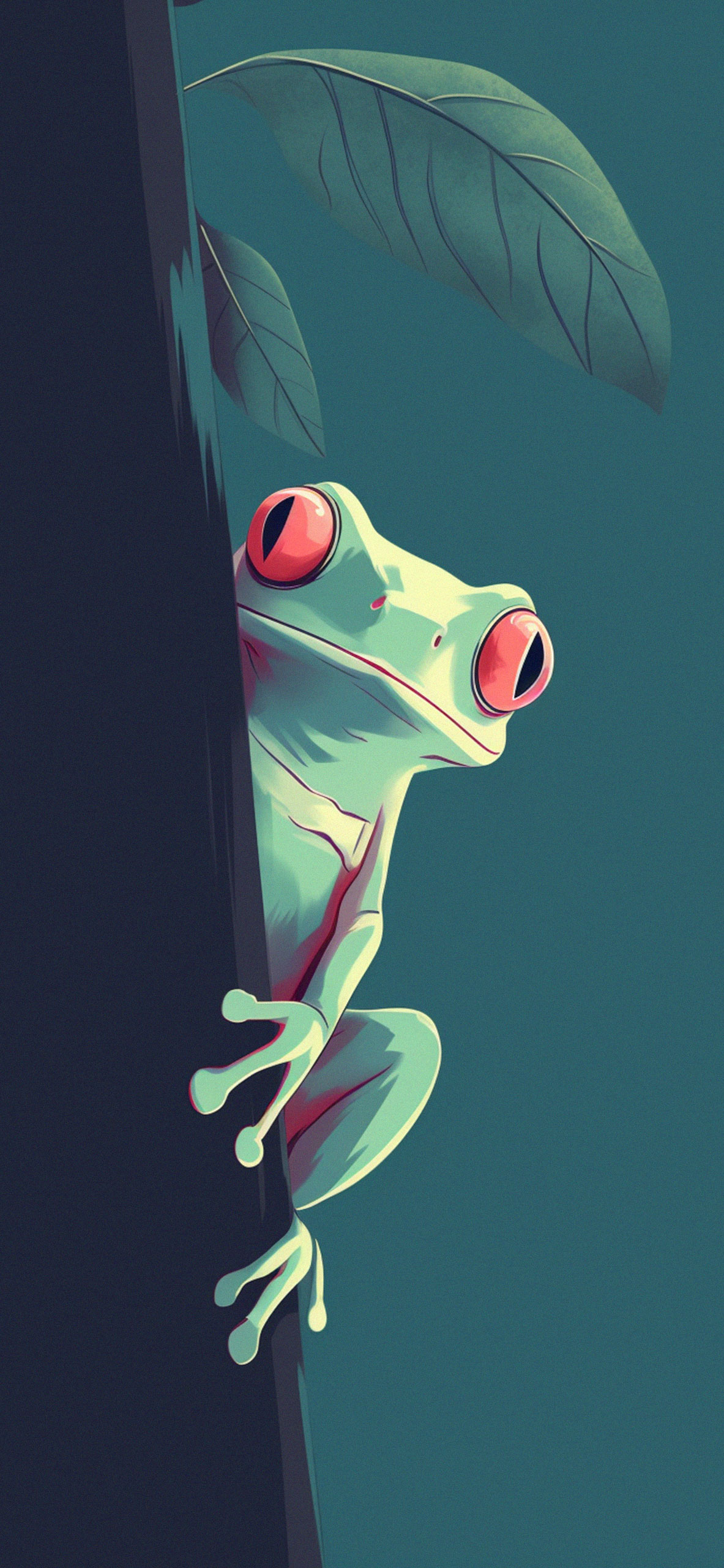 1190x2560 Cute Toad & Leaves Art Wallpaper Frog Wallpaper iPhone, Phone