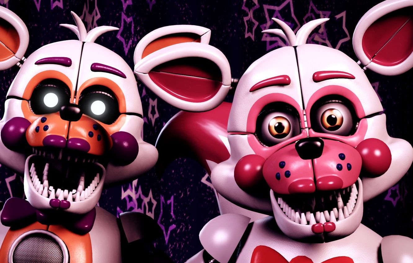 1340x850 Wallpaper animals, the game, doll, pair, toothy, Five Nights at Freddy's, mechanical dolls, Five nights at Freddy's image for desktop, section игры, Desktop