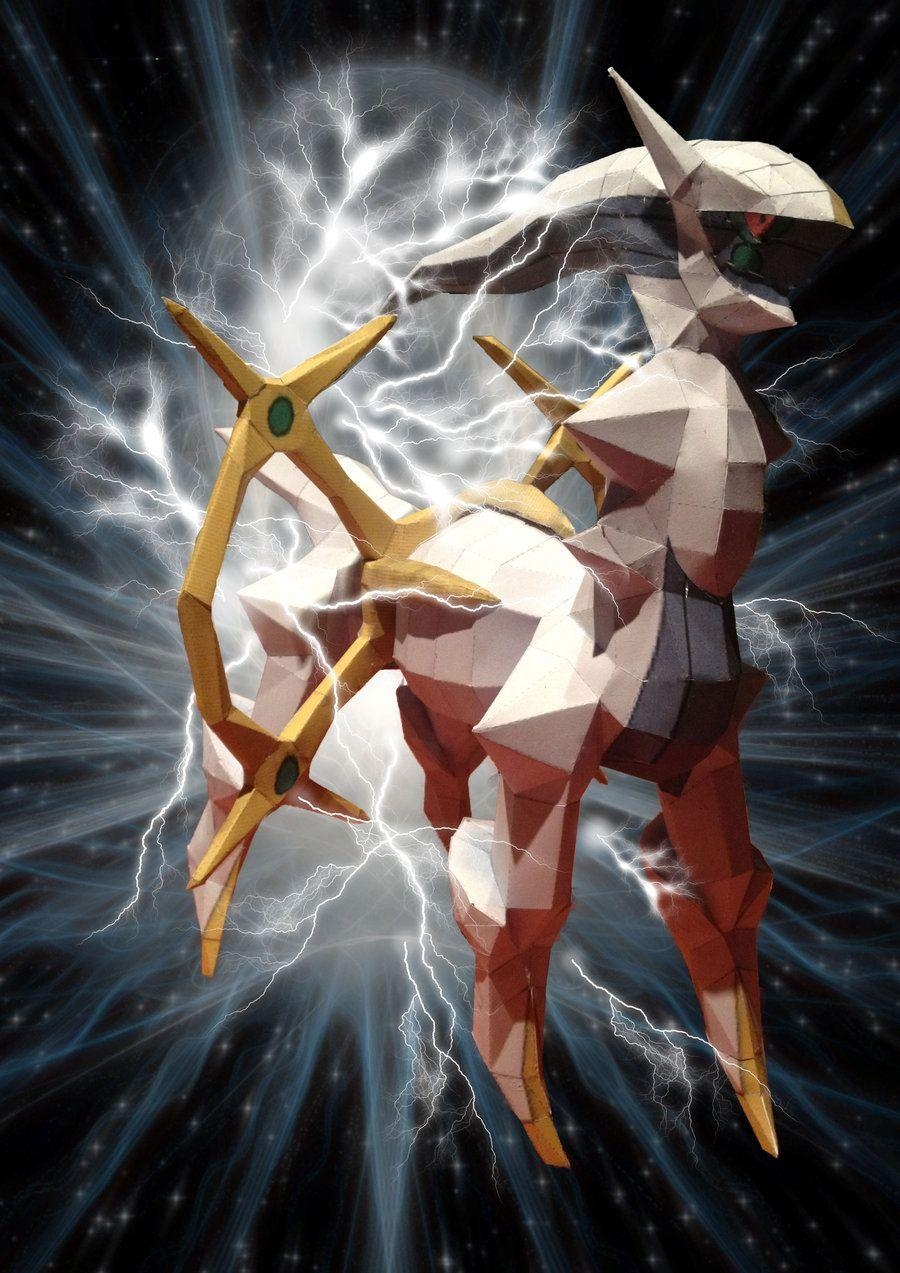 900x1280 arceus paperkraft with background, Phone