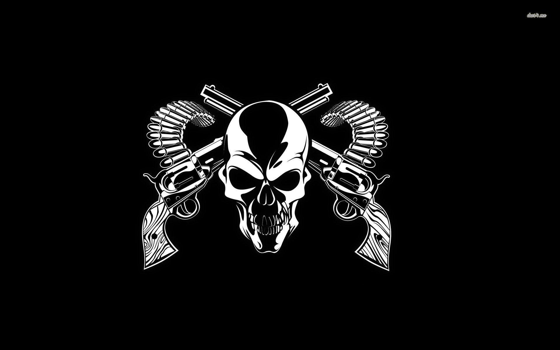 1920x1200 Cool Skulls With Guns Guns And A Skull Arts, Desktop