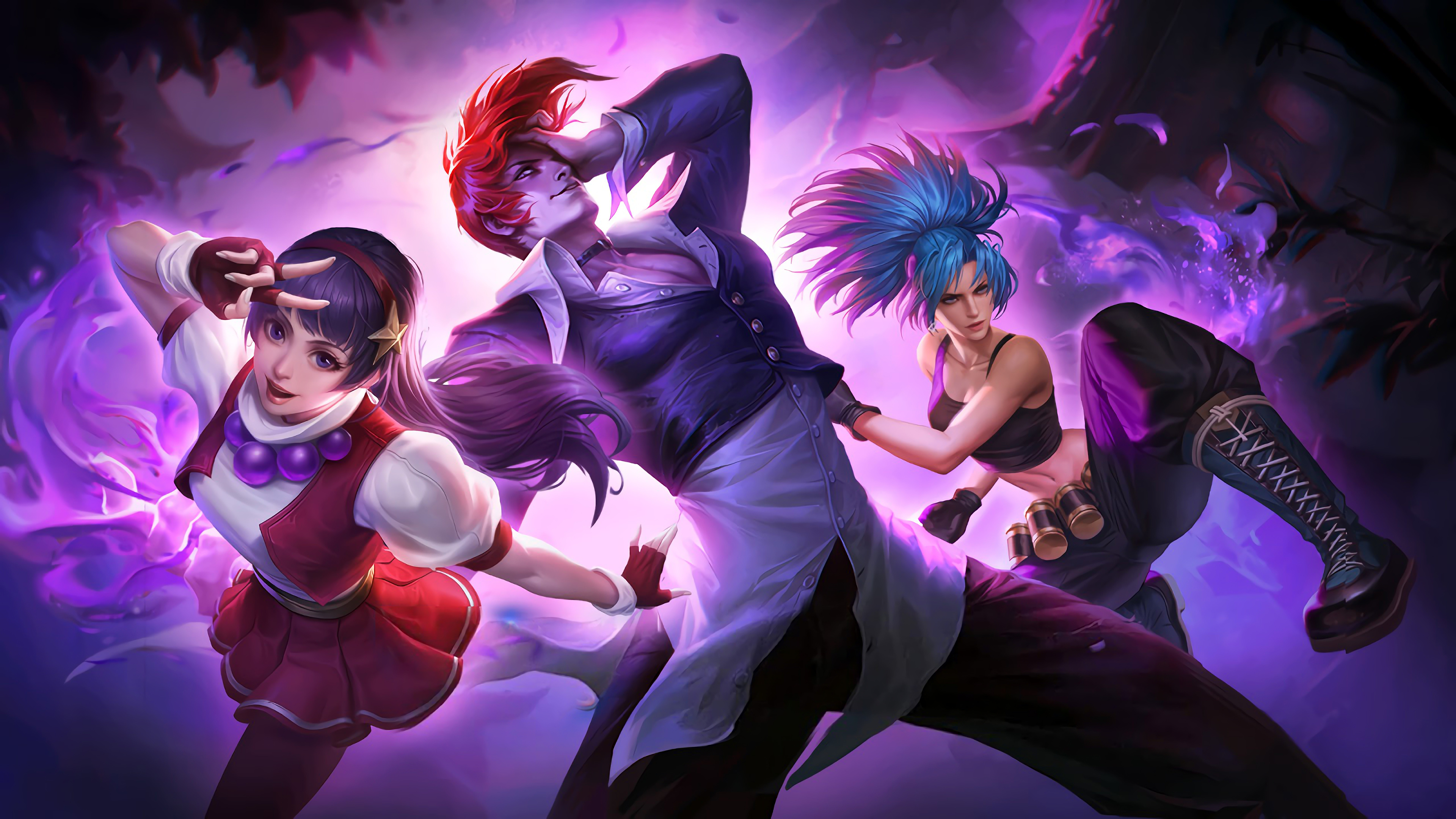 3840x2160 Chou Iori Guinevere Athena Asamiya Karina Leona ML KoF Skins, Desktop