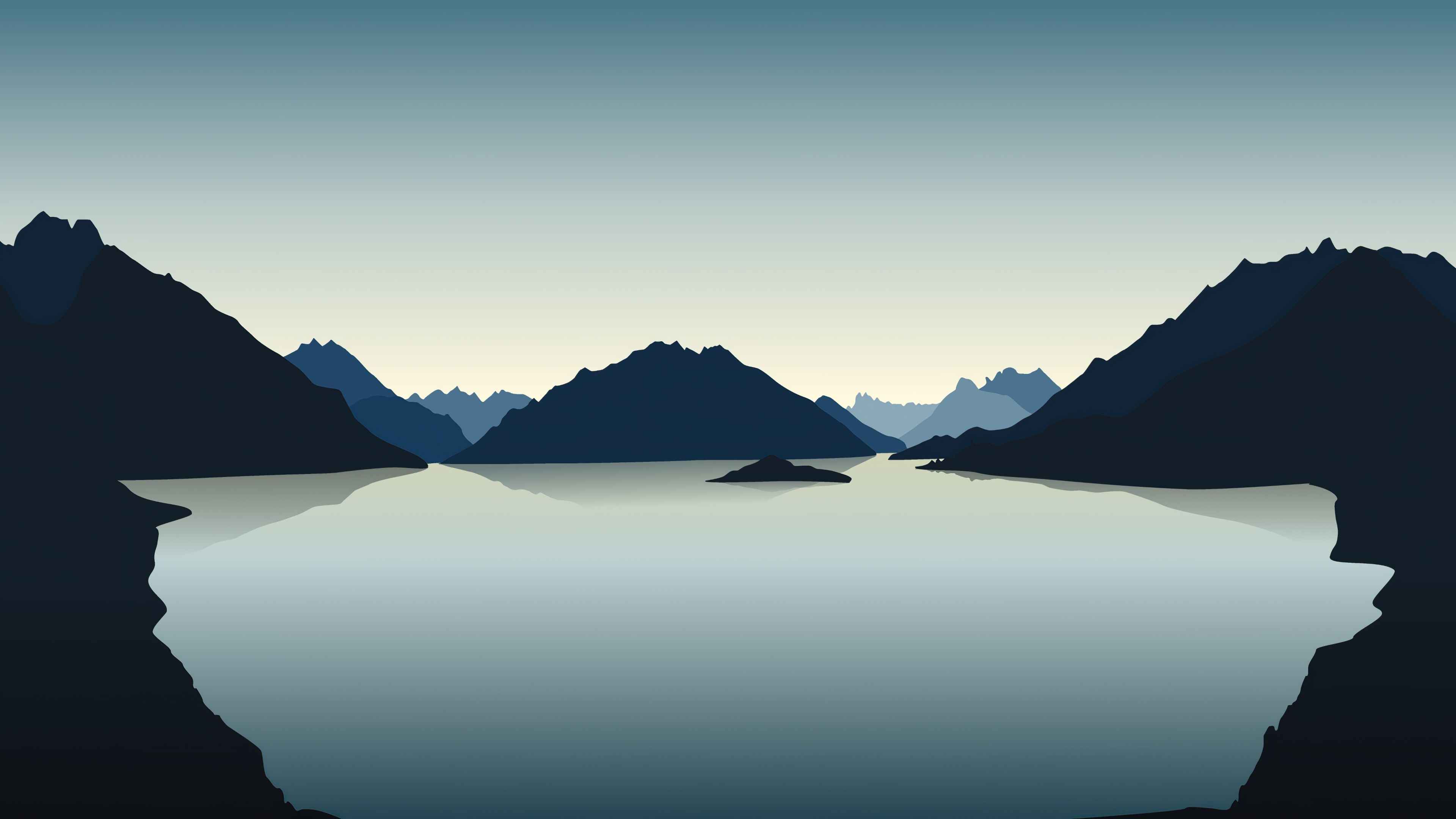 3840x2160 Vector Landscape Reflection Mountains 4k, HD Artist, 4k Wallpaper, Image, Background, Photo and Picture, Desktop