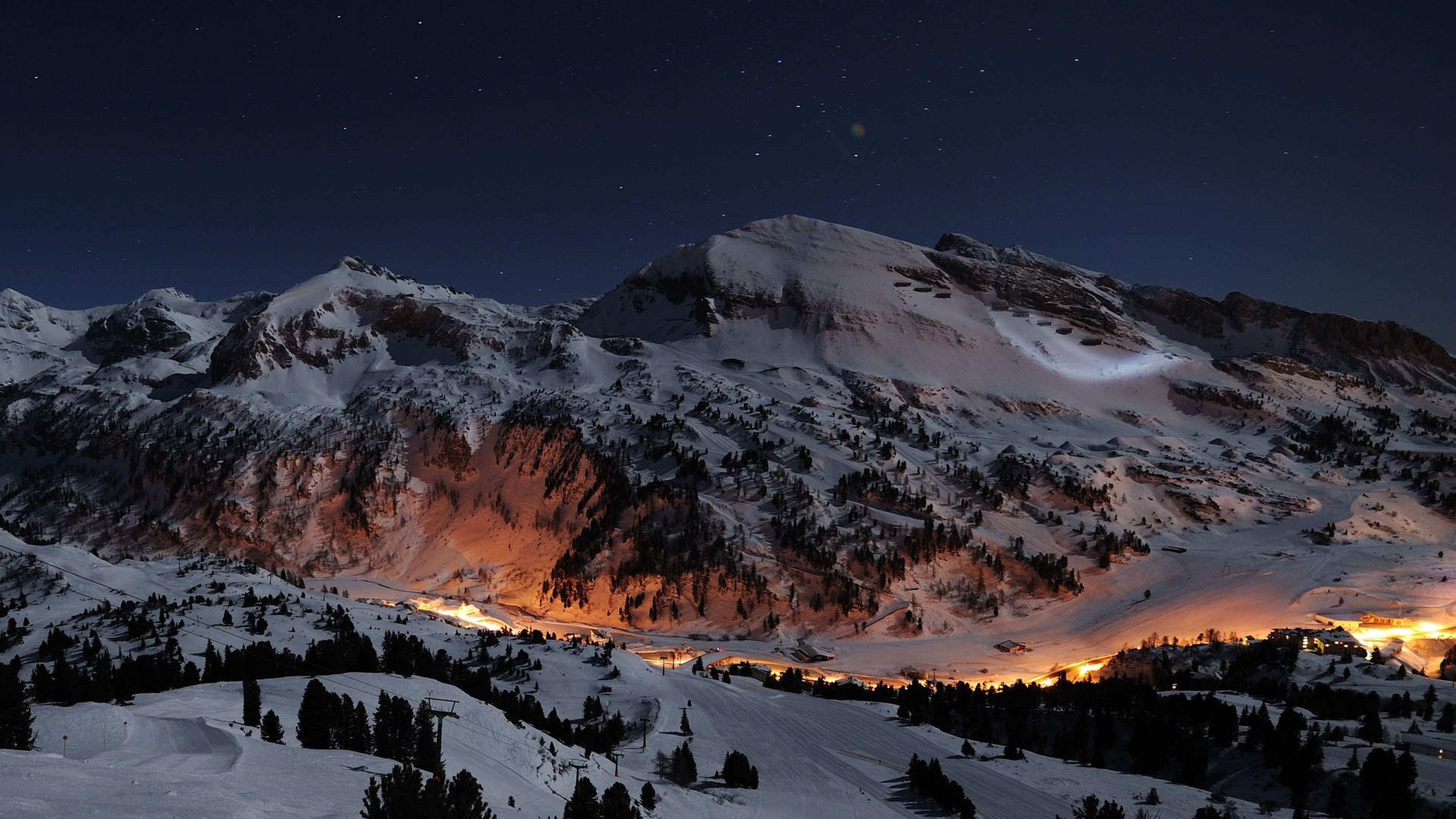 3840x2160 Night Star Alps. Mountain picture, Mountain wallpaper, Mountains, Desktop