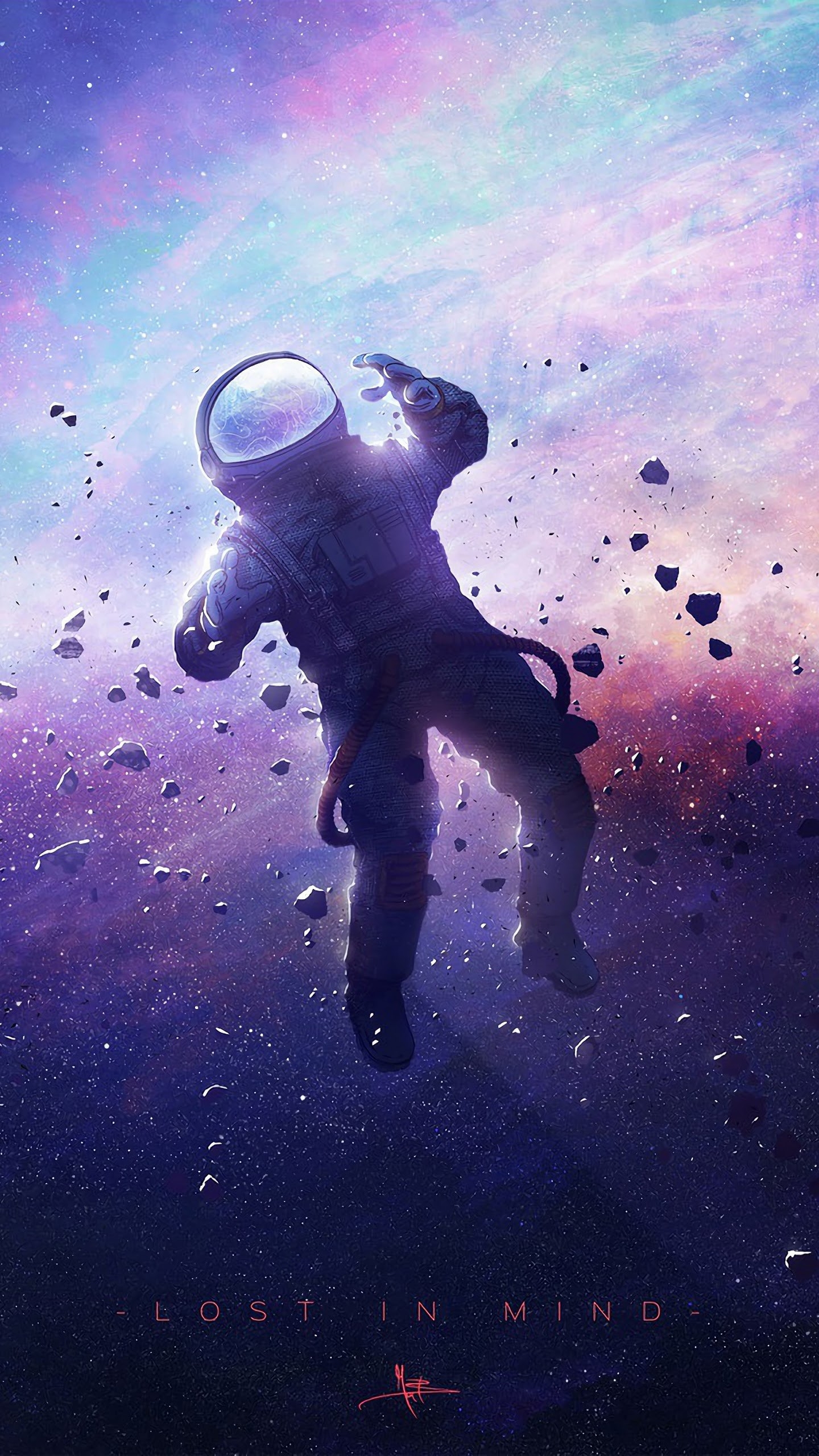 1440x2560 Astronaut Floating Space 4K Wallpaper, Phone