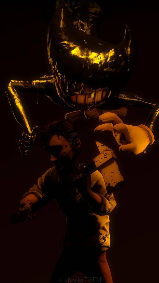 670x1200 BATIM Demon And Henry By Cfowler7 SFM. Bendy And The Ink Machine, Ink, Dark Fantasy Art, Phone