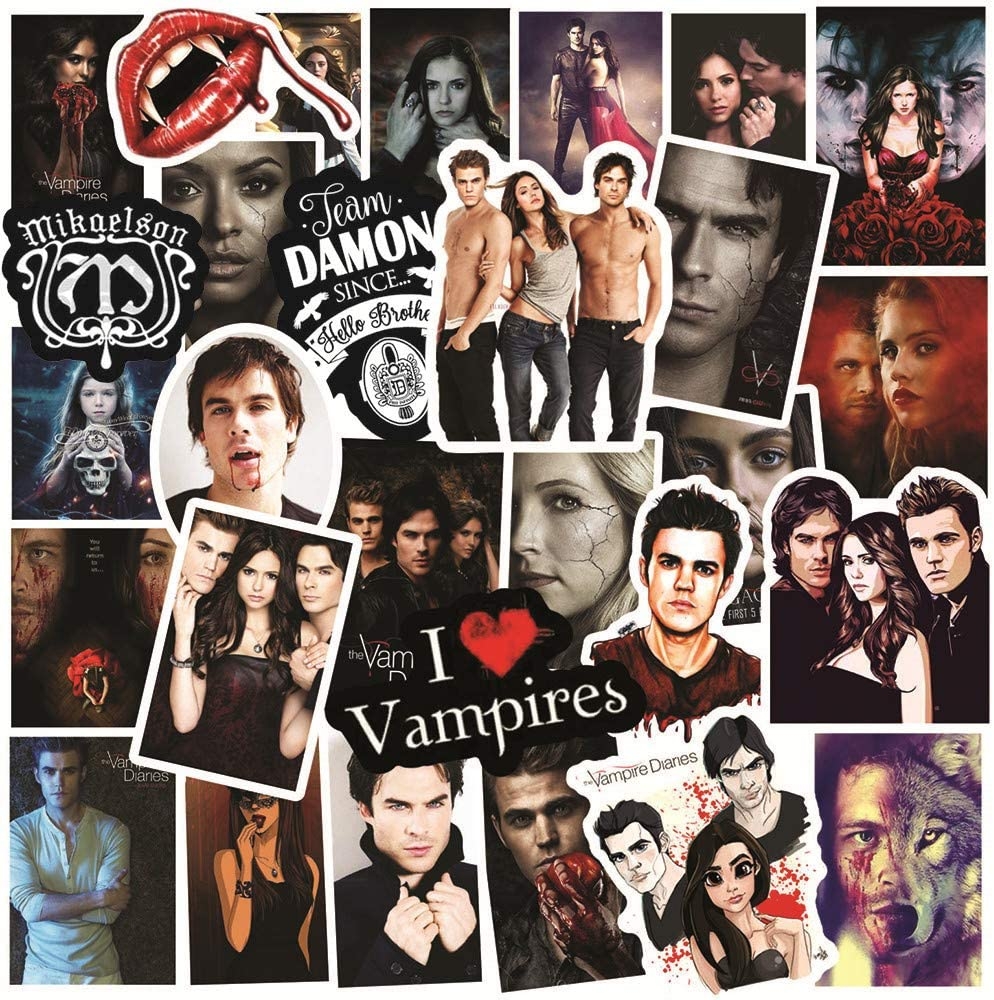 1000x1000 Vampire Diaries Stickers, 50pcs Decals for Laptop, Hydroflasks, Water Bottles, Guitar Motorcycle Bumper Luggage Skateboard (Vampire Diaries): Arts, Crafts & Sewing, Phone