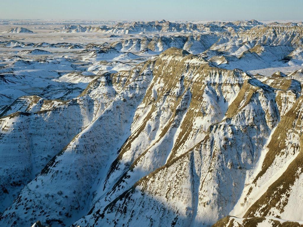 1030x770 Mountains: Mountain Winter Nature Badlands National White Park, Desktop