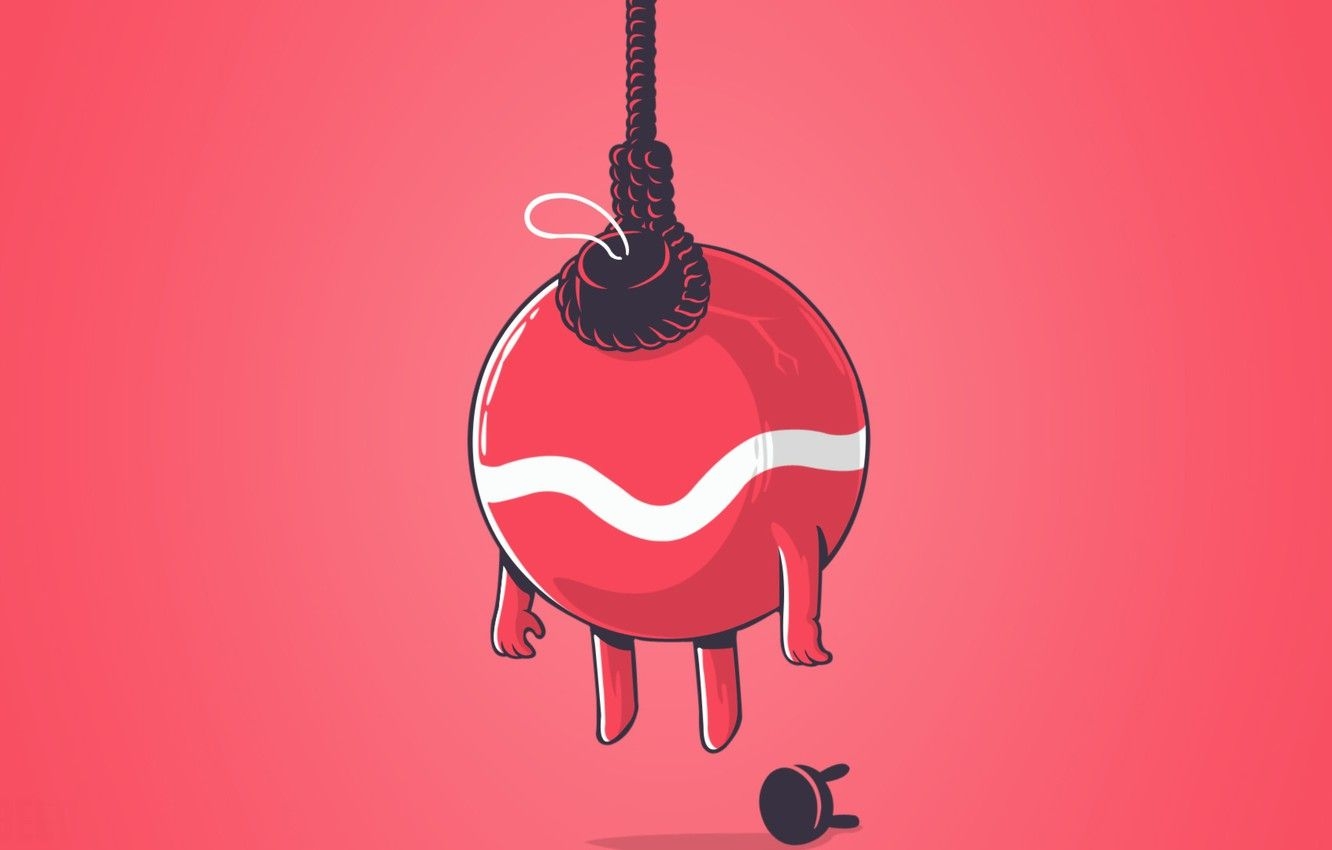 1340x850 Photo Wallpaper New Year, Ball, Minimalism, Rope, Chair, Christmas Wallpaper Desktop, Desktop