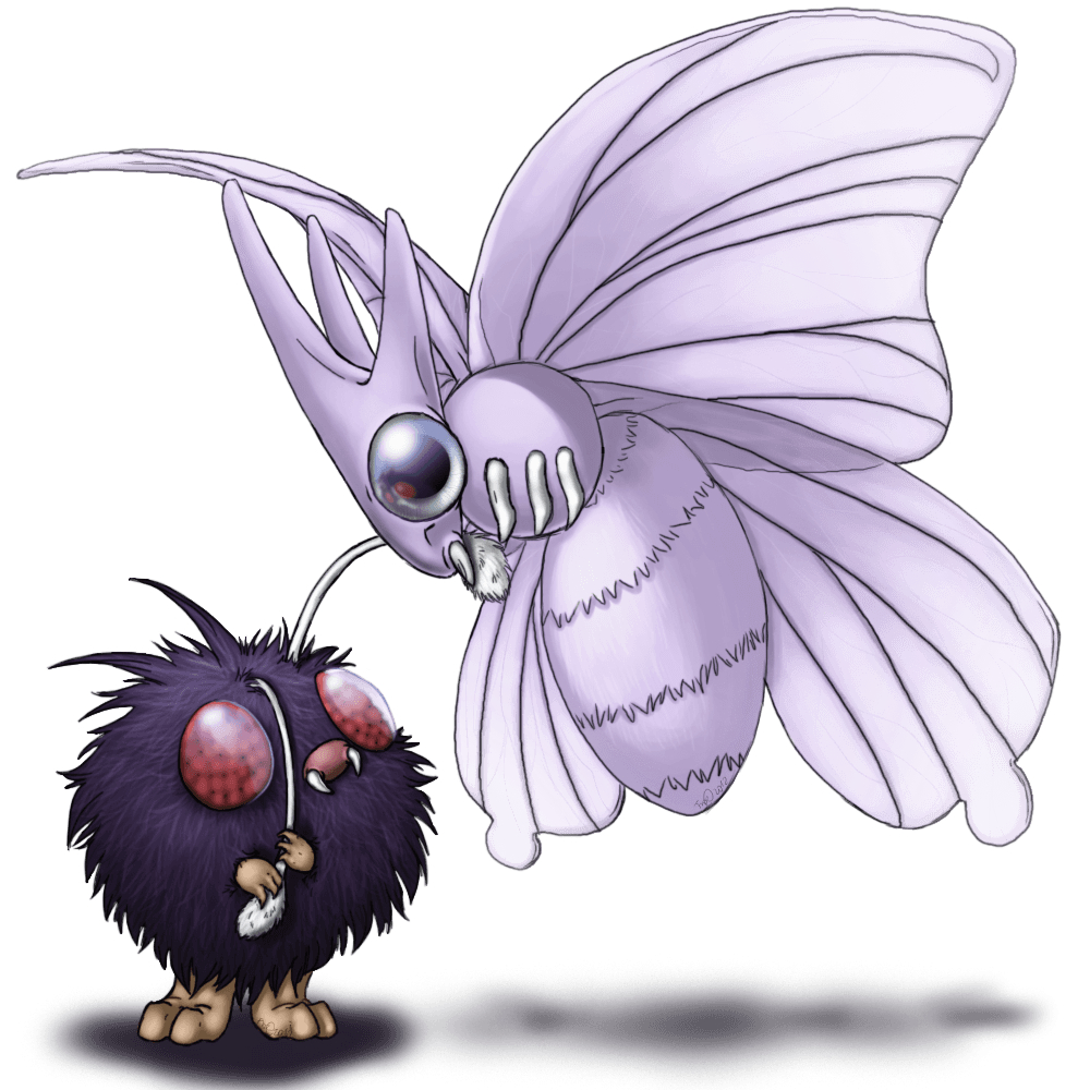 1000x1000 Venonat and evo, Phone