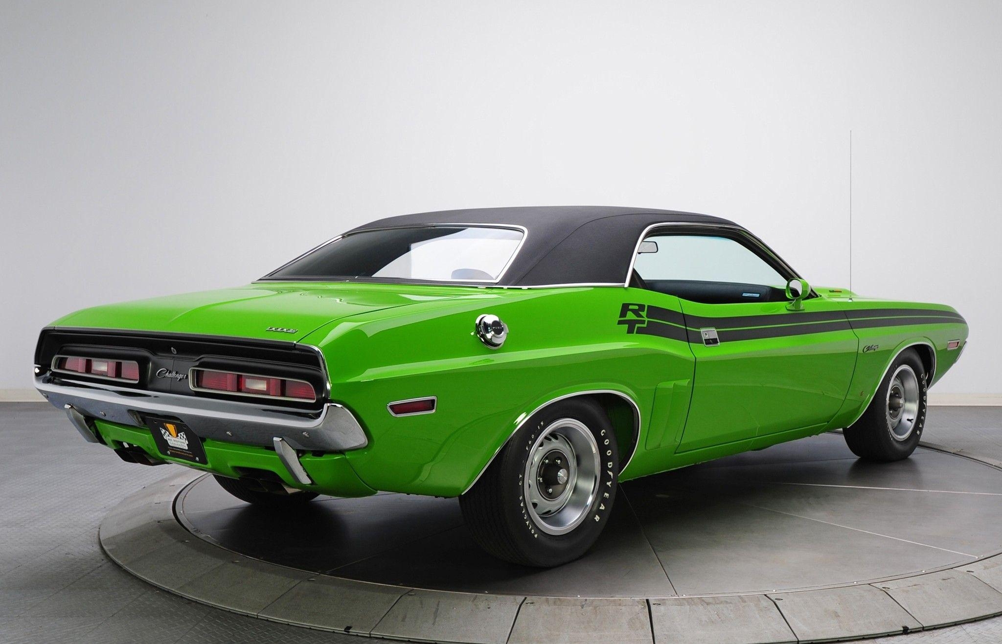 2050x1320 Download  Dodge Challenger R T 383 Magnum, Green, Back View, Desktop