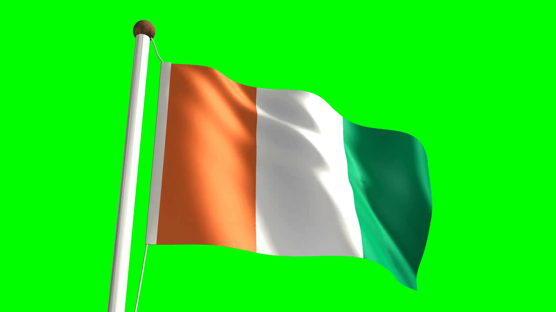 1920x1080 Ivory Coast flag (seamless & green screen) Motion Background, Desktop