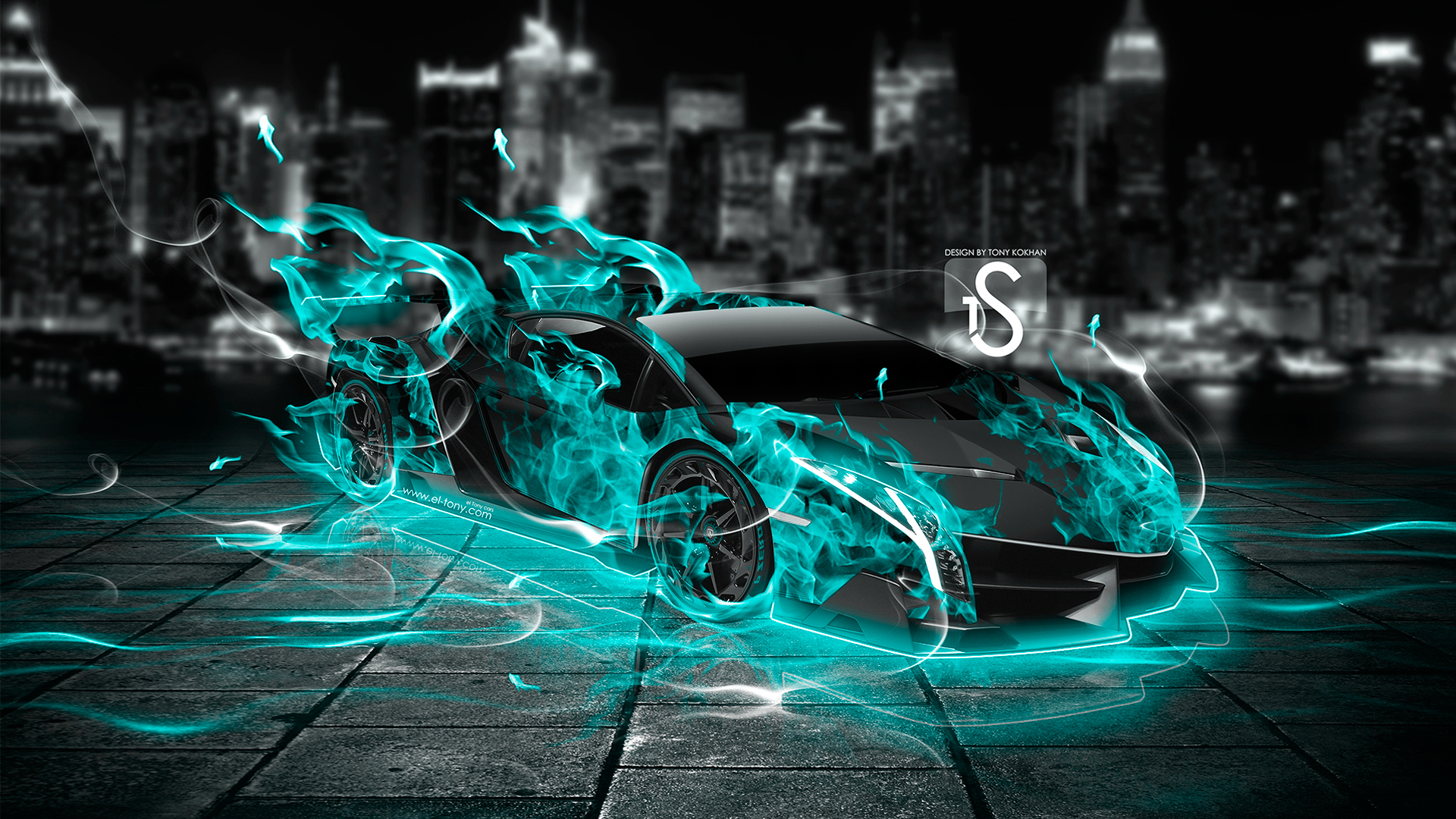 1920x1080 Aqua Cool Lamborghini Background, Desktop