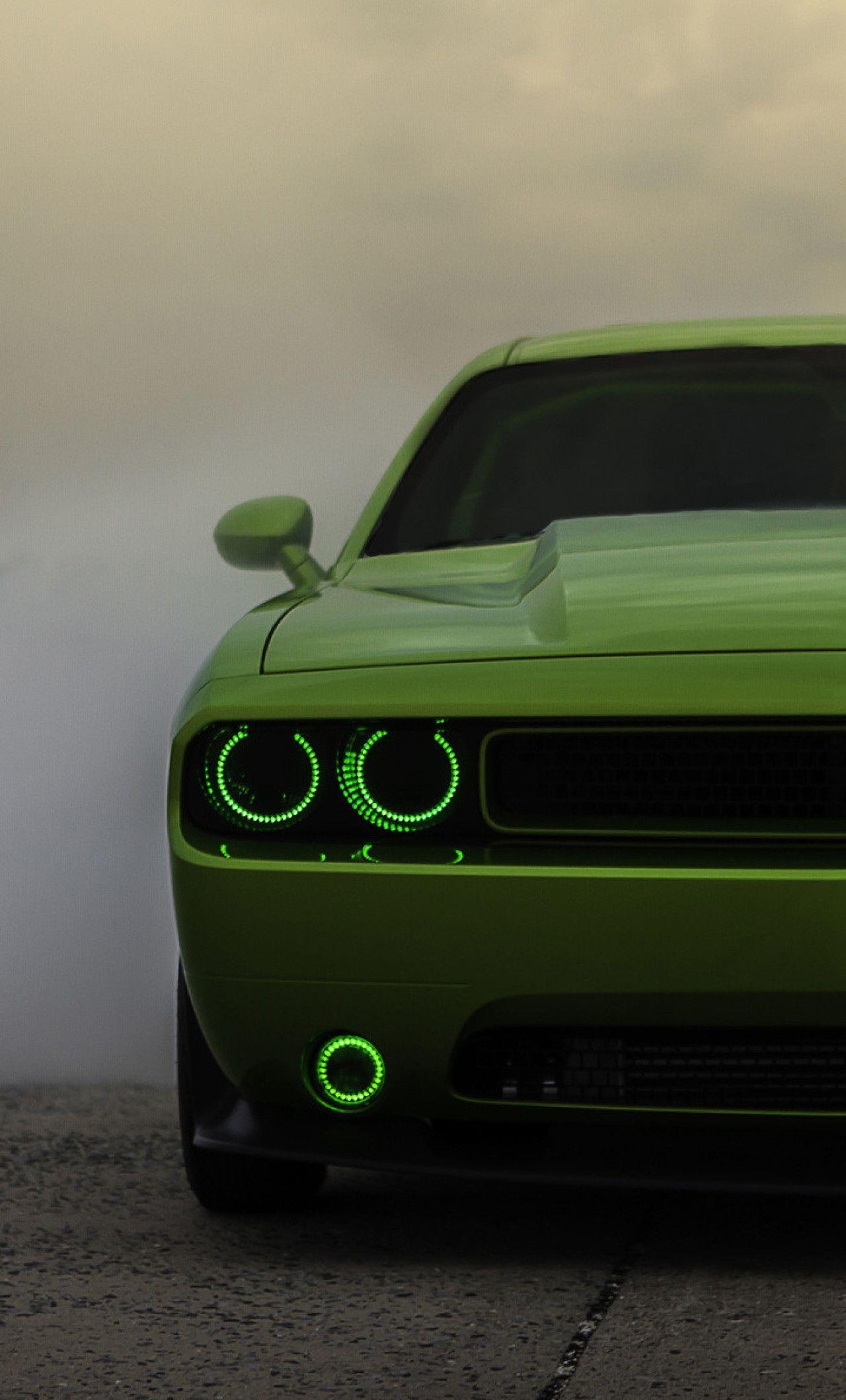 1280x2120 Green Dodge Challenger iPhone HD 4k Wallpaper, Image, Background, Photo and Picture, Phone