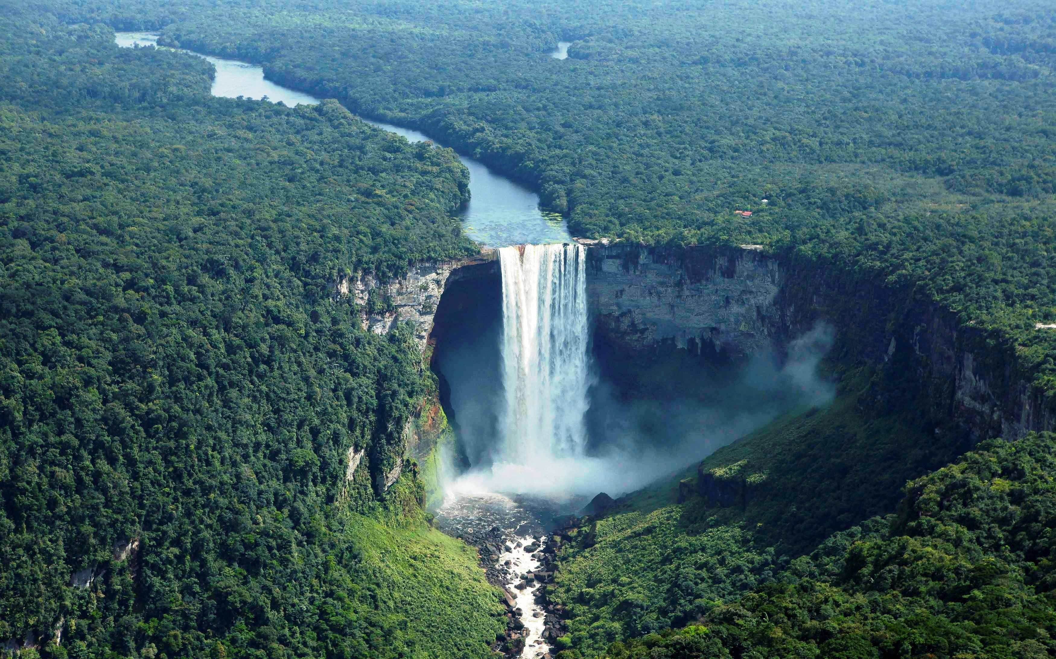 3500x2190 mountains, #landscape, #waterfall, #Kaieteur Falls, #nature, wallpaper, Desktop