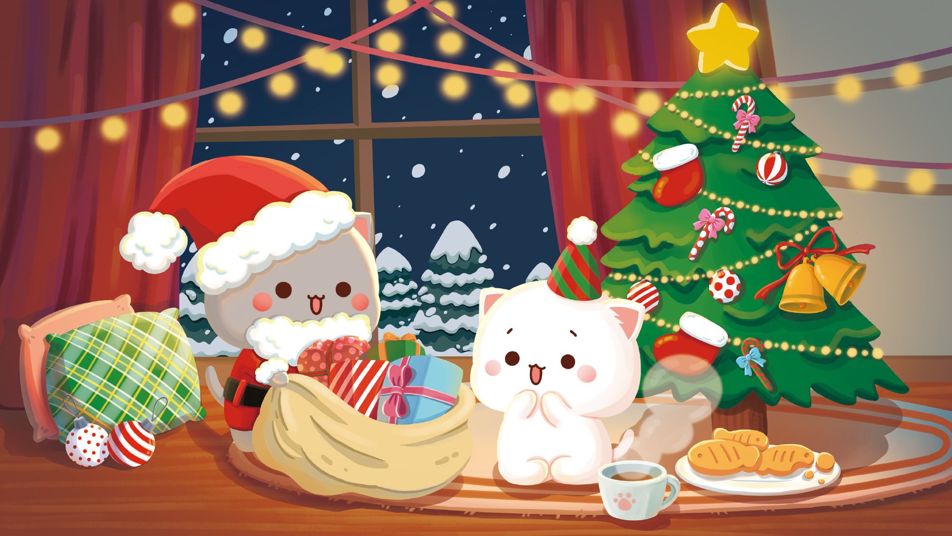 1920x1080 Peach and Goma Christmas Wallpaper, Desktop