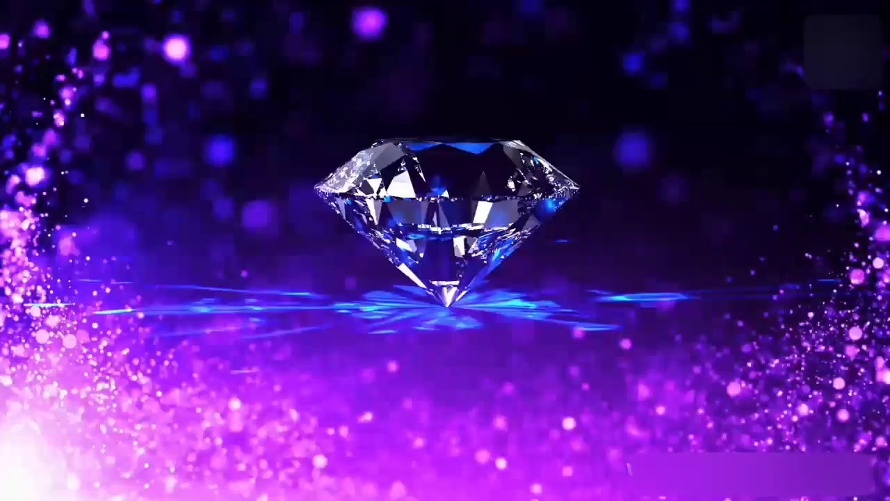 1280x720 4K Diamond in Purple blue background romantic and beautiful purple particle diamond background video, Desktop