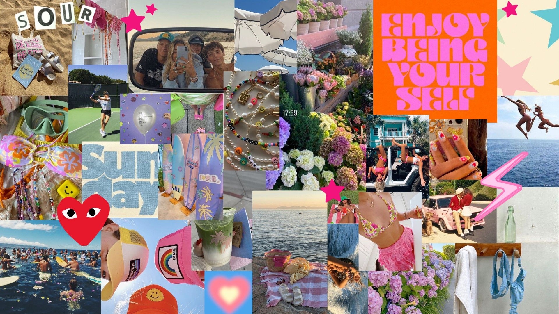 1920x1080 Cute Aesthetic Computer Wallpaper Collage. Preppy Wallpaper, Cute Desktop Wallpaper, IPhone Background Wallpaper, Desktop