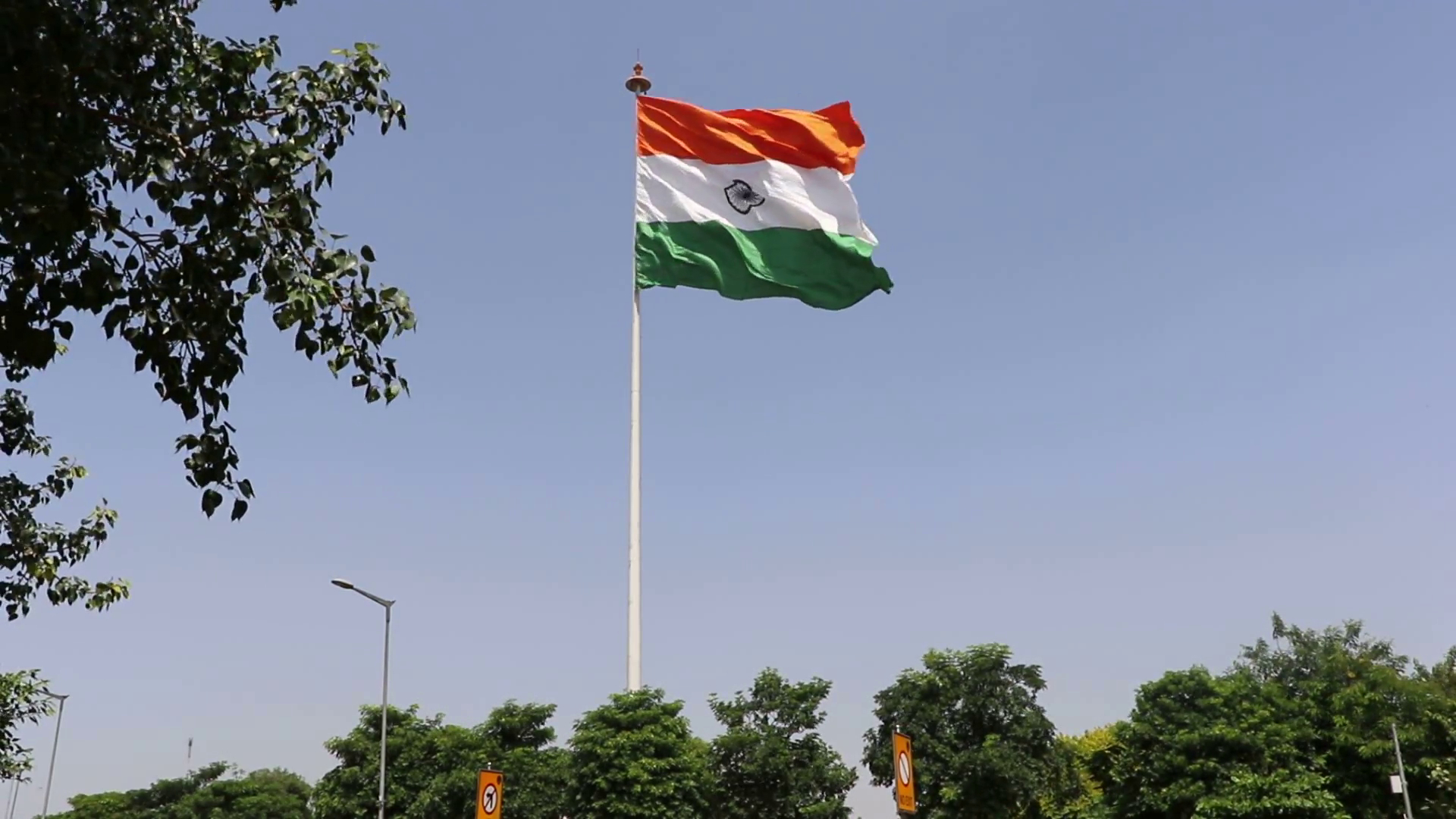 1920x1080 tiranga photo wallpaper download, flag, pole, sky, tree, plant, wind, Desktop