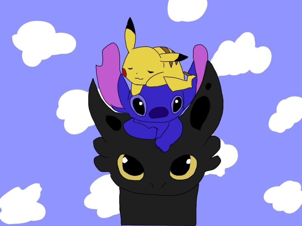 1030x770 Toothless And Pikachu Wallpaper, Desktop